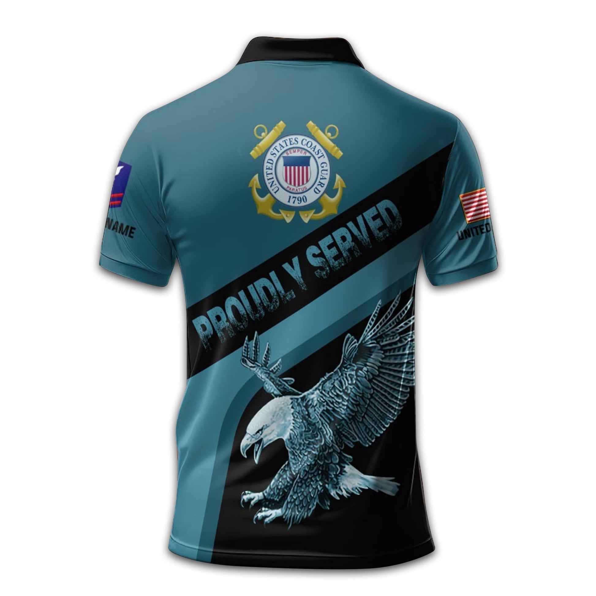 Premium USCG Polo Shirt VPVC210305, Custom Name, Rank, Year, Gifts For Coast Guard Veteran, Best Gifts On Father's Day, Armed Forces Day, Independence Day, Veterans Day.