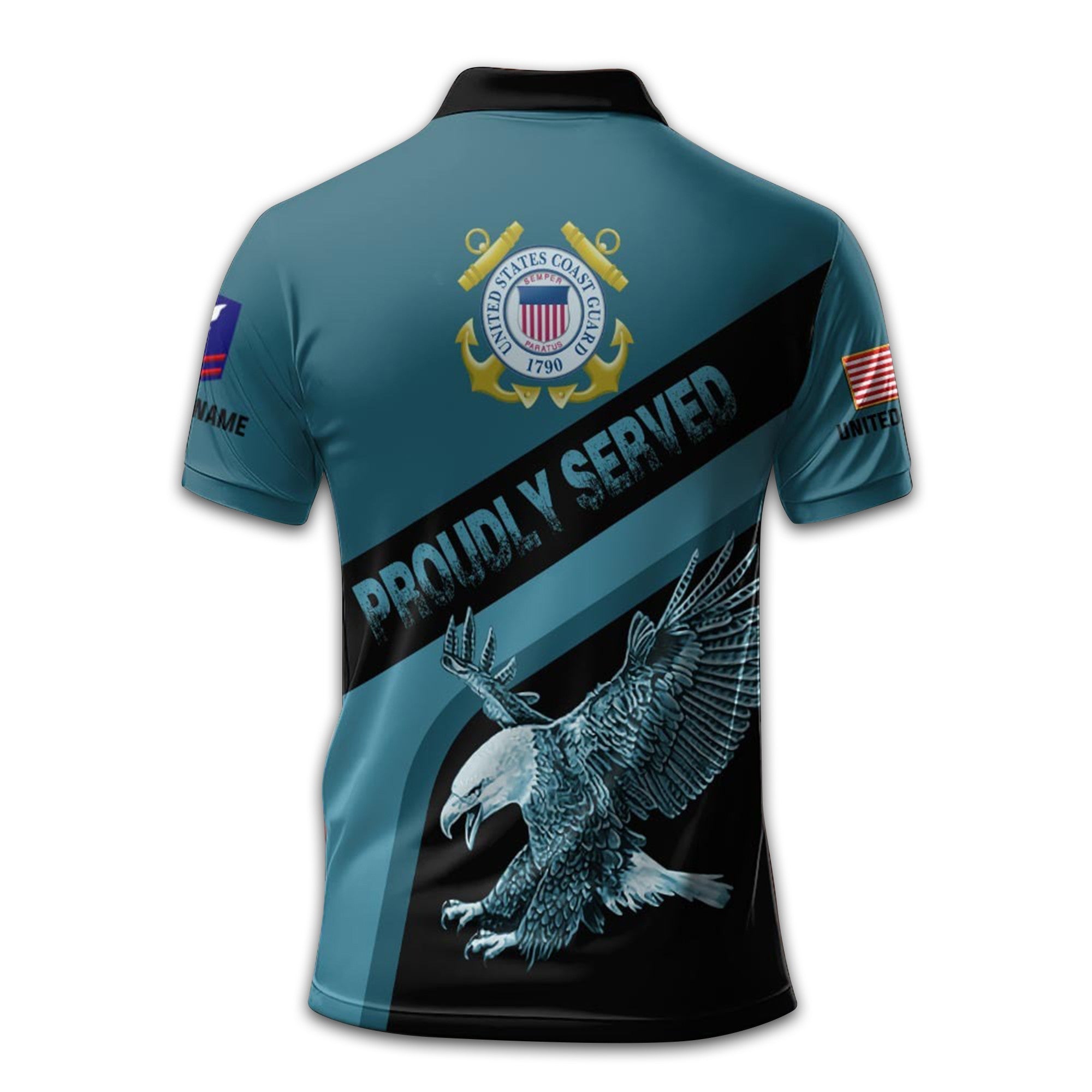 Premium USCG Polo Shirt VPVC210305, Custom Name, Rank, Year, Gifts For Coast Guard Veteran, Best Gifts On Father's Day, Armed Forces Day, Independence Day, Veterans Day.