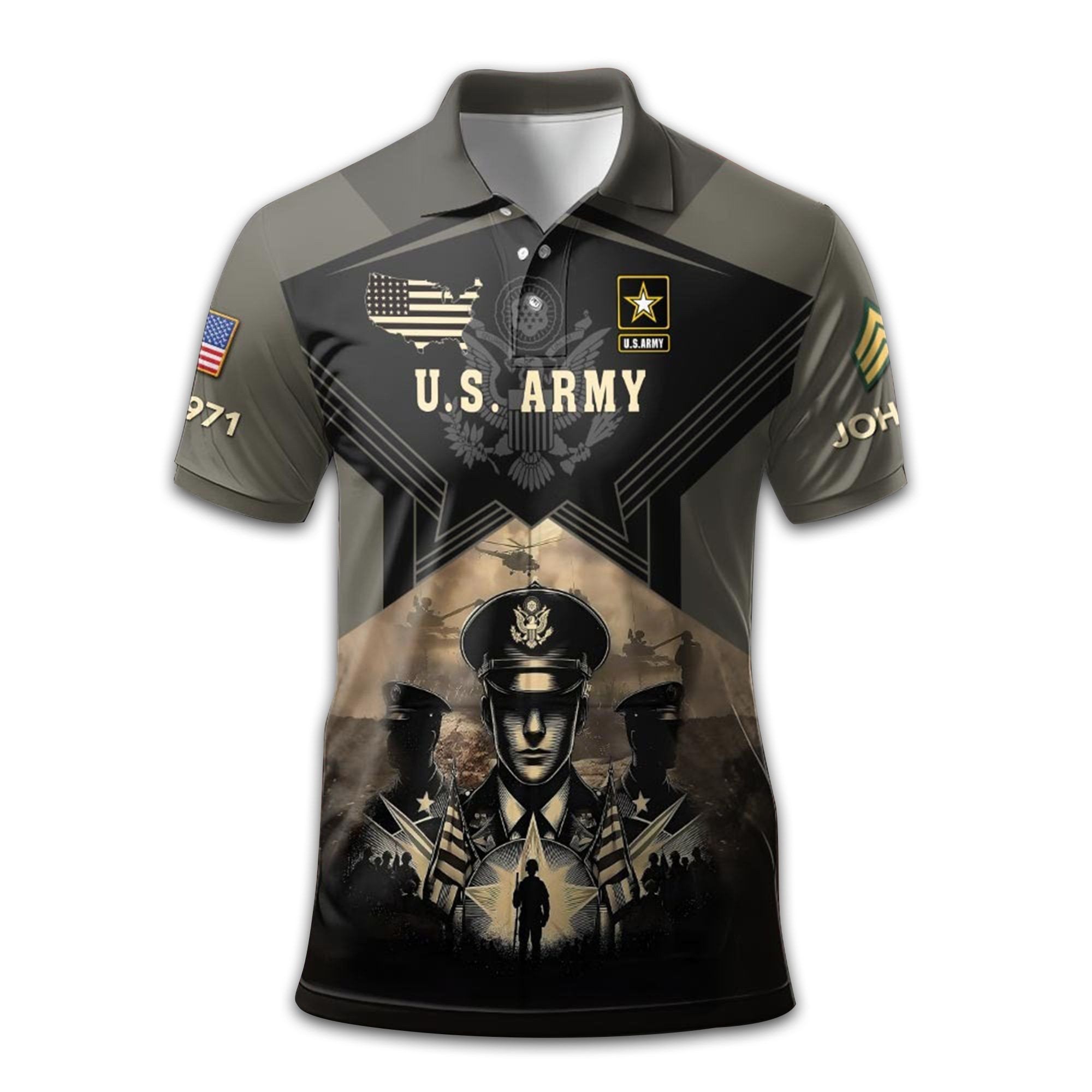 Premium Custom US Army Polo Shirt VPVC210401, Gifts For Army Veteran, Gifts For Dad, For Husband, Best Gifts On Father's Day, Armed Forces Day, Independence Day, Veterans Day.