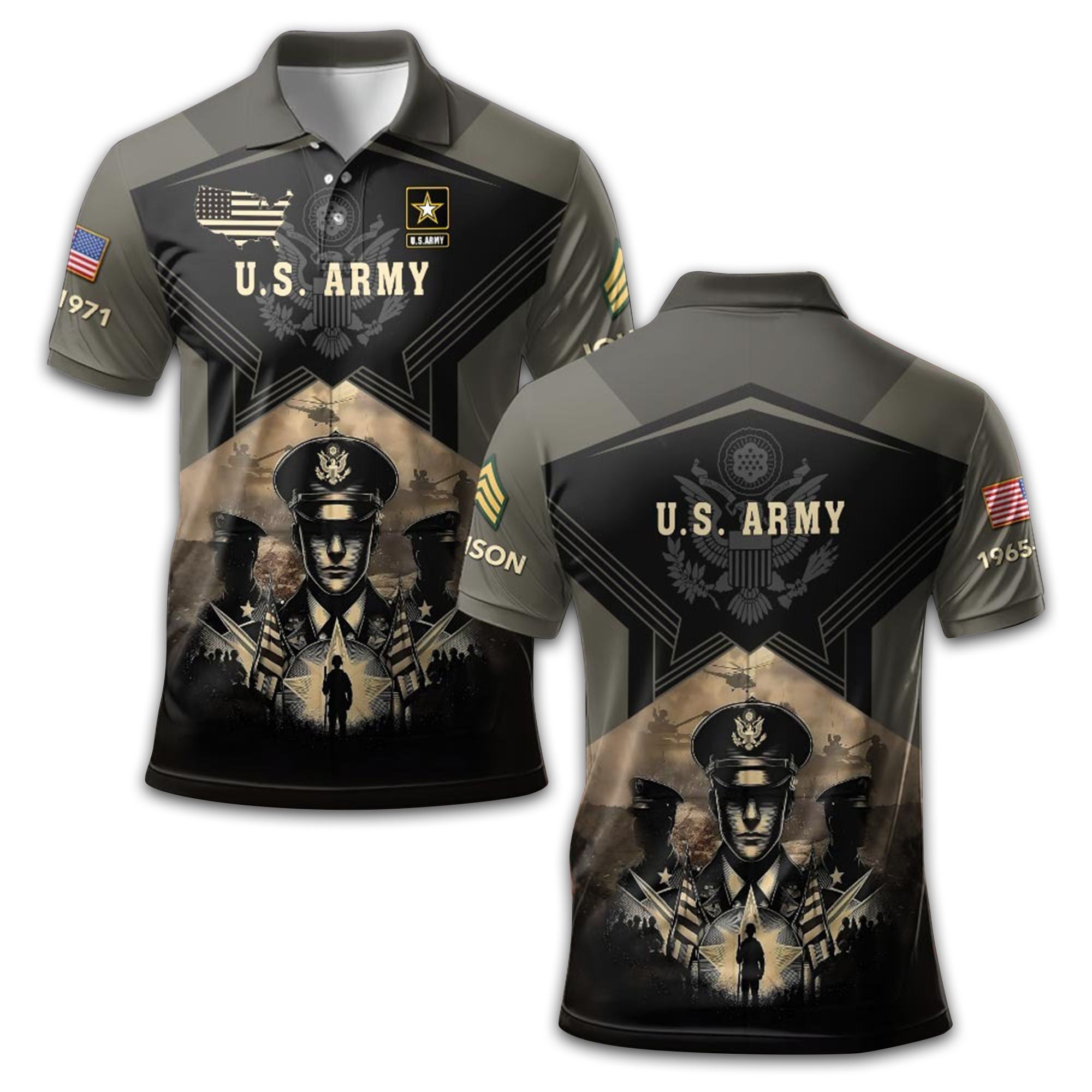 Premium Custom US Army Polo Shirt VPVC210401, Gifts For Army Veteran, Gifts For Dad, For Husband, Best Gifts On Father's Day, Armed Forces Day, Independence Day, Veterans Day.