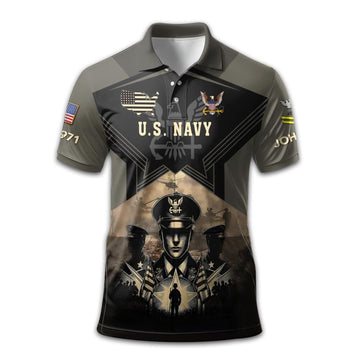 Premium Custom US Navy Polo Shirt VPVC210402, Gifts For Navy Veteran, Gifts For Dad, For Husband, Best Gifts On Father's Day, Armed Forces Day, Independence Day, Veterans Day.