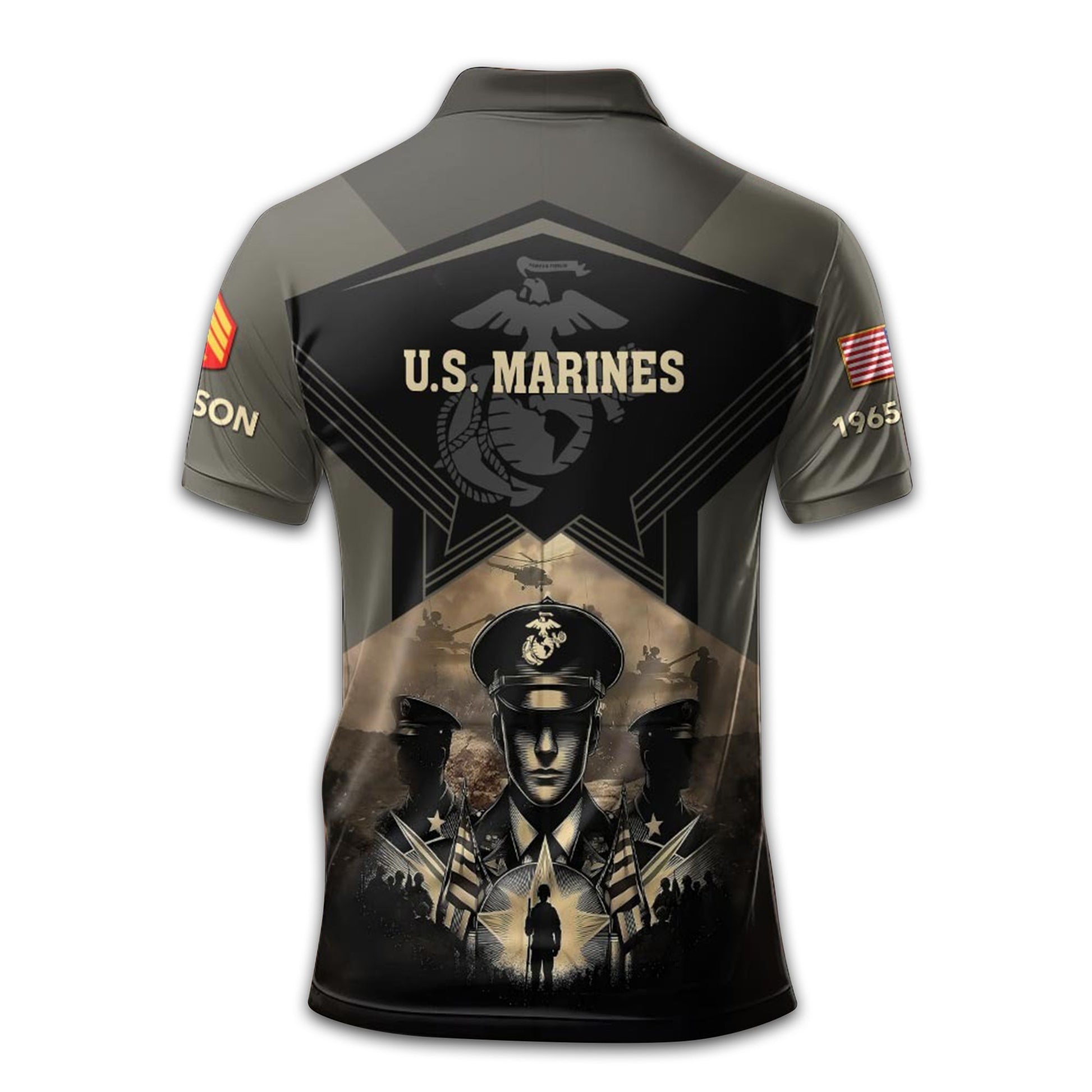 Premium Custom USMC Polo Shirt VPVC210403, Gifts For Marine Veteran, Gifts For Dad, For Husband, Best Gifts On Father's Day, Armed Forces Day, Independence Day, Veterans Day.