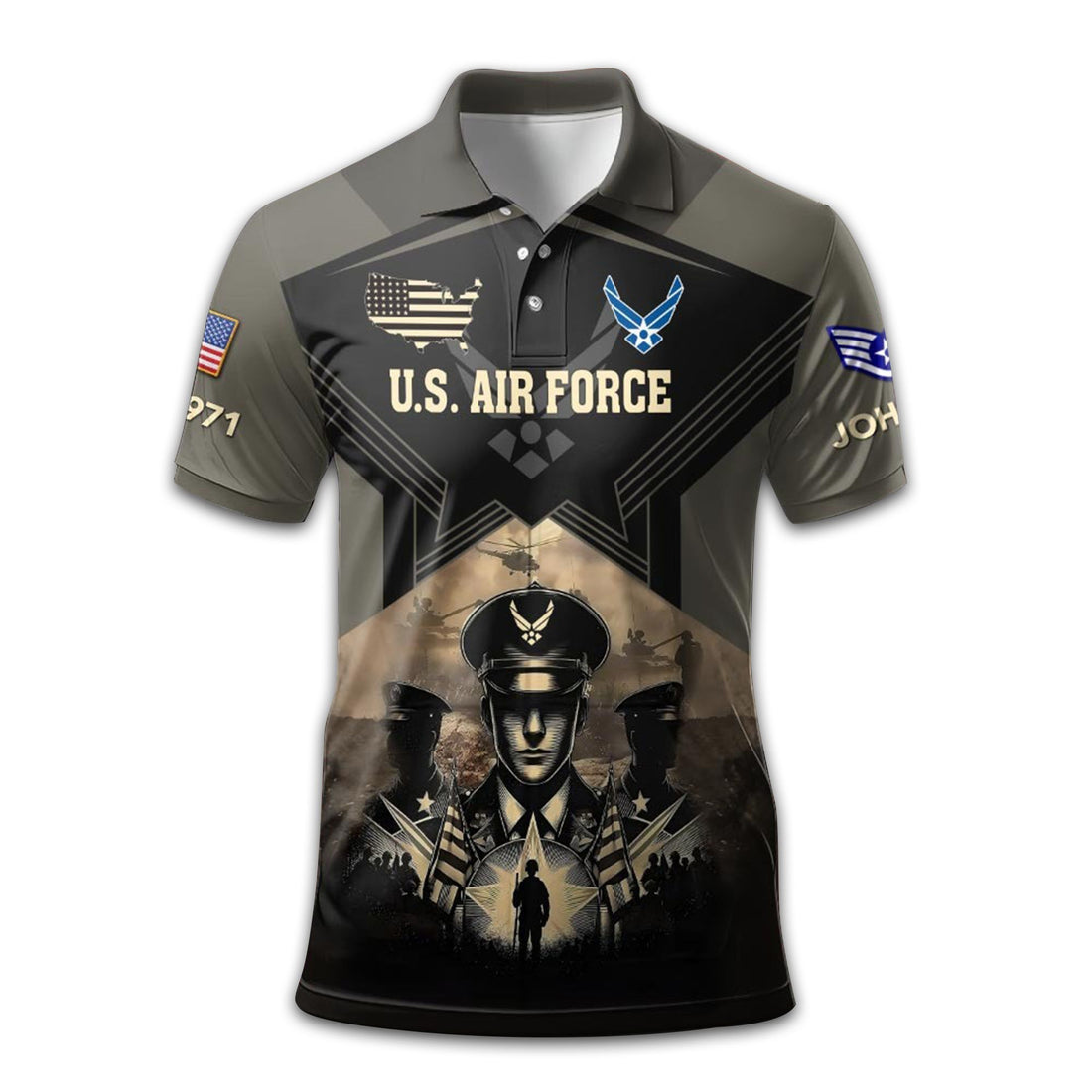 Premium Custom USAF Polo Shirt VPVC210404, Gifts For Air Force Veteran, Gifts For Dad, For Husband, Best Gifts On Father's Day, Armed Forces Day, Independence Day, Veterans Day.