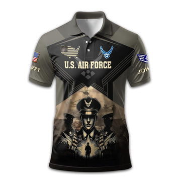Premium Custom USAF Polo Shirt VPVC210404, Gifts For Air Force Veteran, Gifts For Dad, For Husband, Best Gifts On Father's Day, Armed Forces Day, Independence Day, Veterans Day.