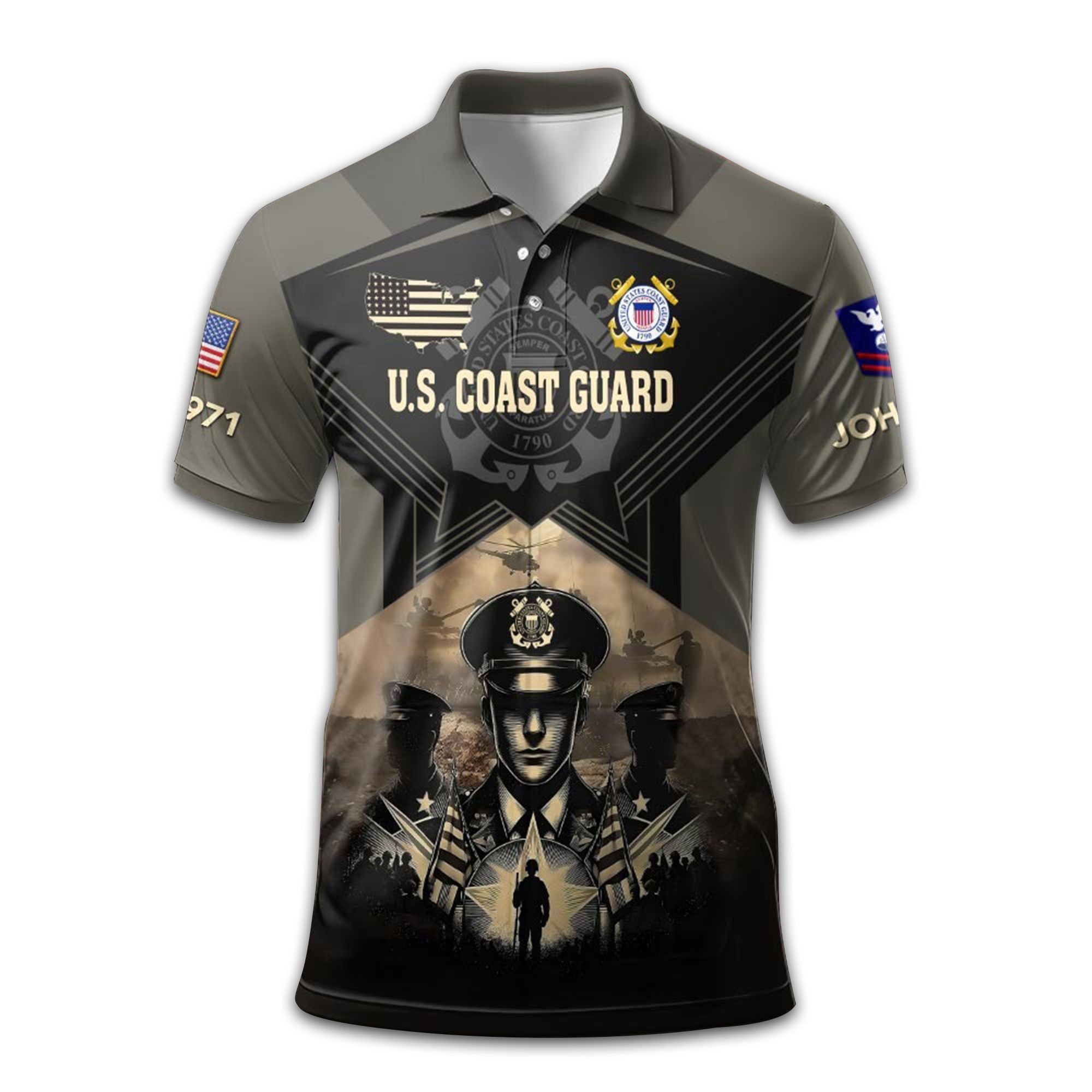 Premium Custom USCG Polo Shirt VPVC210405, Gifts For Coast Guard Veteran, Gifts For Dad, For Husband, Best Gifts On Father's Day, Armed Forces Day, Independence Day, Veterans Day.