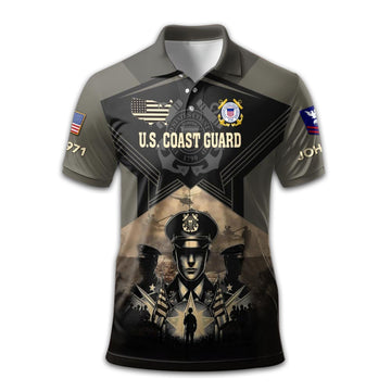 Premium Custom USCG Polo Shirt VPVC210405, Gifts For Coast Guard Veteran, Gifts For Dad, For Husband, Best Gifts On Father's Day, Armed Forces Day, Independence Day, Veterans Day.