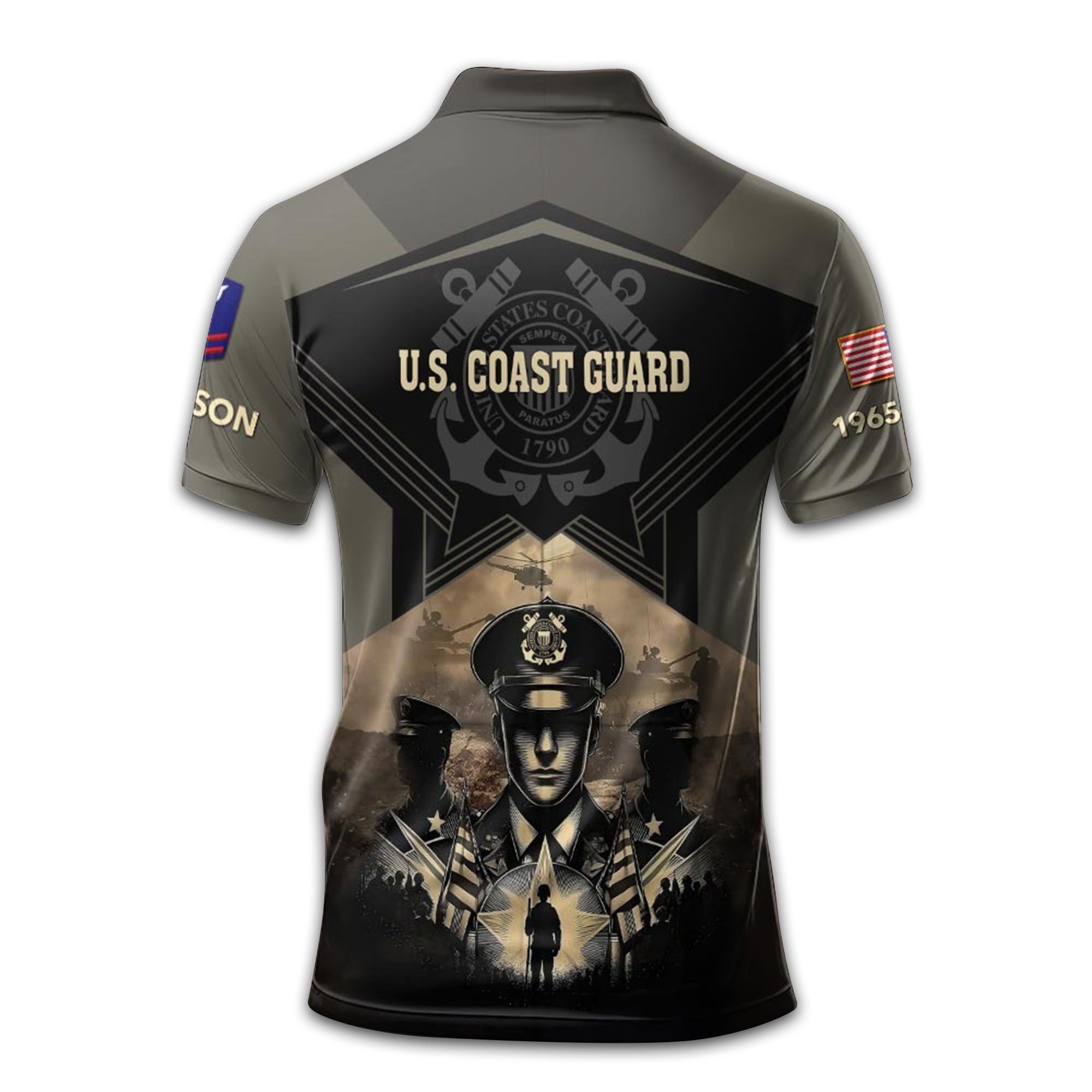 Premium Custom USCG Polo Shirt VPVC210405, Gifts For Coast Guard Veteran, Gifts For Dad, For Husband, Best Gifts On Father's Day, Armed Forces Day, Independence Day, Veterans Day.