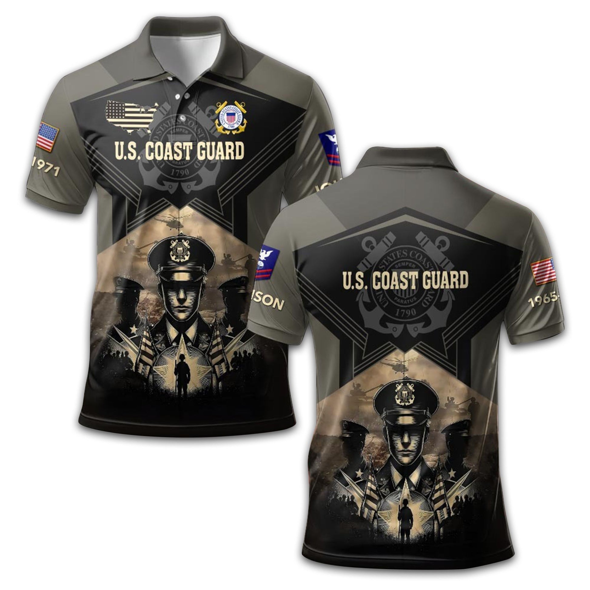 Premium Custom USCG Polo Shirt VPVC210405, Gifts For Coast Guard Veteran, Gifts For Dad, For Husband, Best Gifts On Father's Day, Armed Forces Day, Independence Day, Veterans Day.