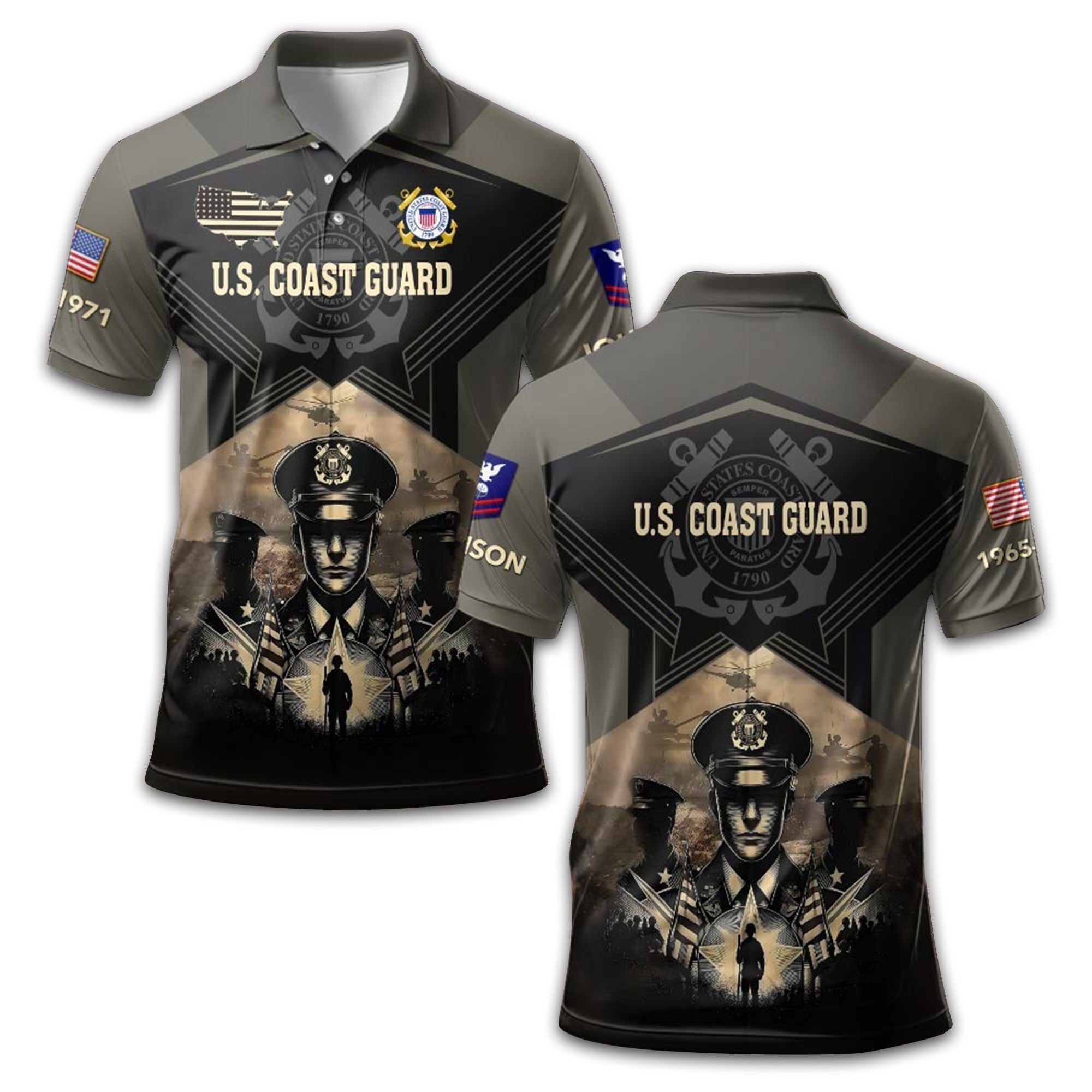 Premium Custom USCG Polo Shirt VPVC210405, Gifts For Coast Guard Veteran, Gifts For Dad, For Husband, Best Gifts On Father's Day, Armed Forces Day, Independence Day, Veterans Day.