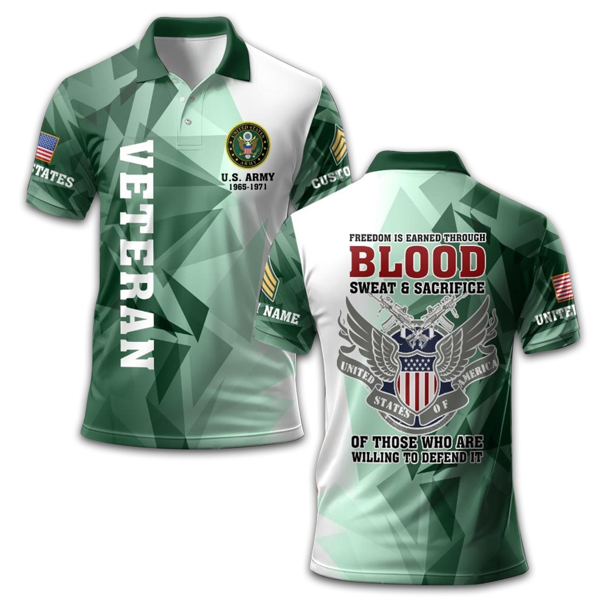 Unique Custom Name, Rank, US Army Polo Shirt VPVC210501, Gifts For Army Veteran, Gifts For Dad, For Husband, Best Gifts On Father's Day, Independence Day, Veterans Day.