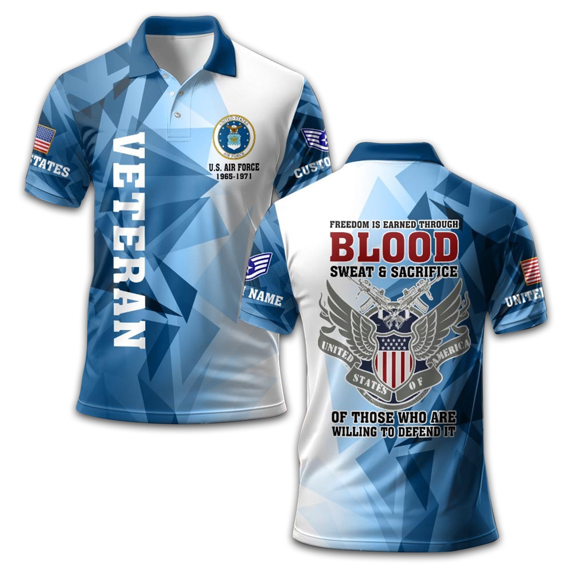 Unique Custom Name, Rank, USAF Polo Shirt VPVC210504, Gifts For Air Force Veteran, Gifts For Dad, For Husband, Best Gifts On Father's Day, Independence Day, Veterans Day.