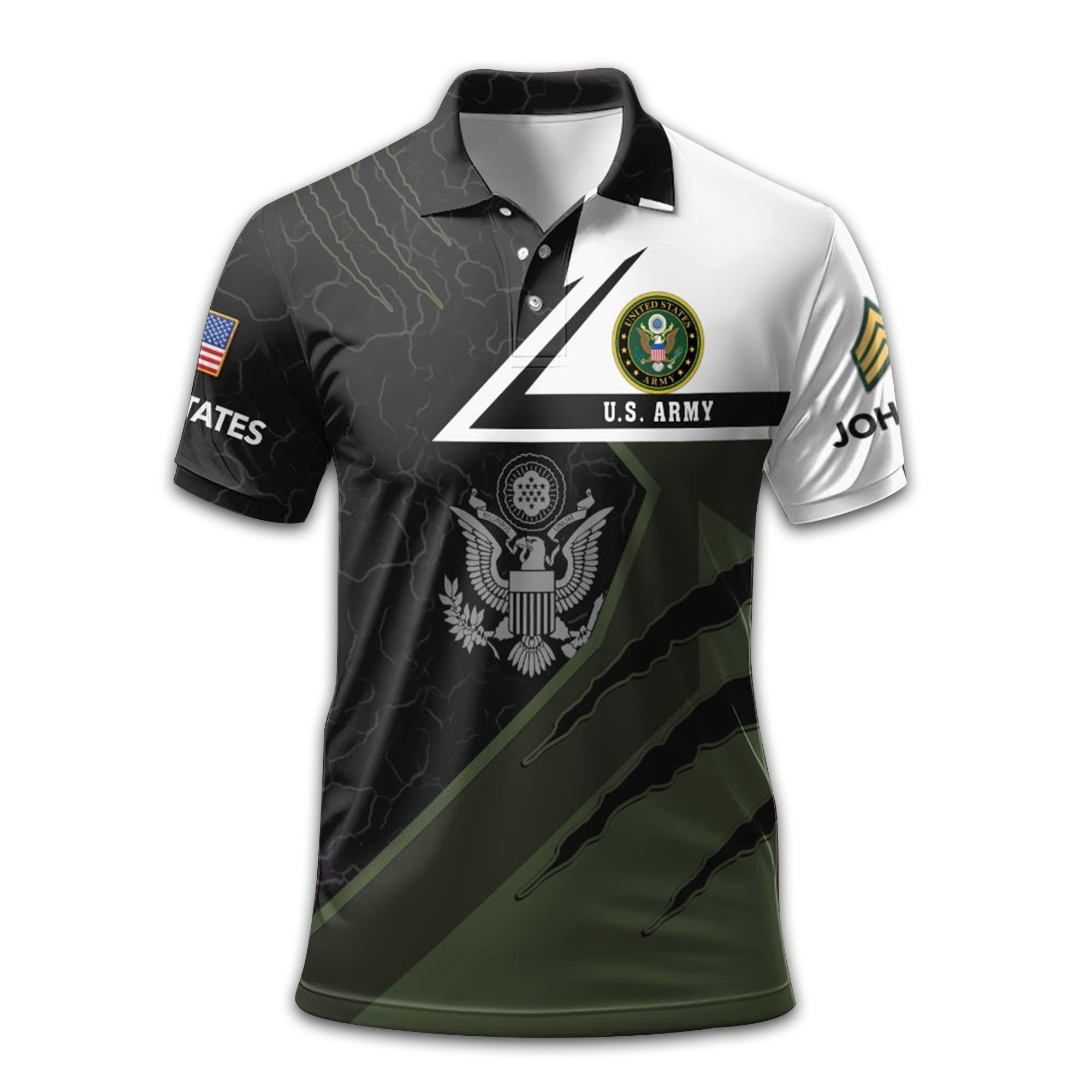 Premium Custom US Army Polo Shirt VPVC210601, Gifts For Army Veteran, Best Gifts On Father's Day, Armed Forces Day, Independence Day, Veterans Day.