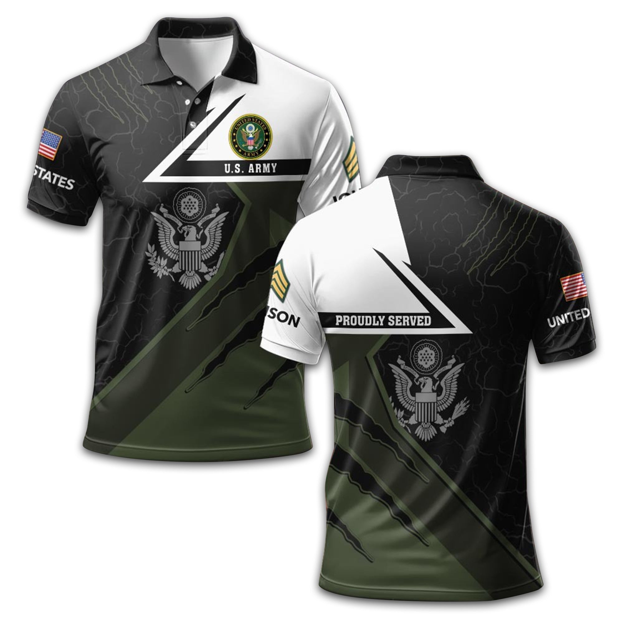 Premium Custom US Army Polo Shirt VPVC210601, Gifts For Army Veteran, Best Gifts On Father's Day, Armed Forces Day, Independence Day, Veterans Day.