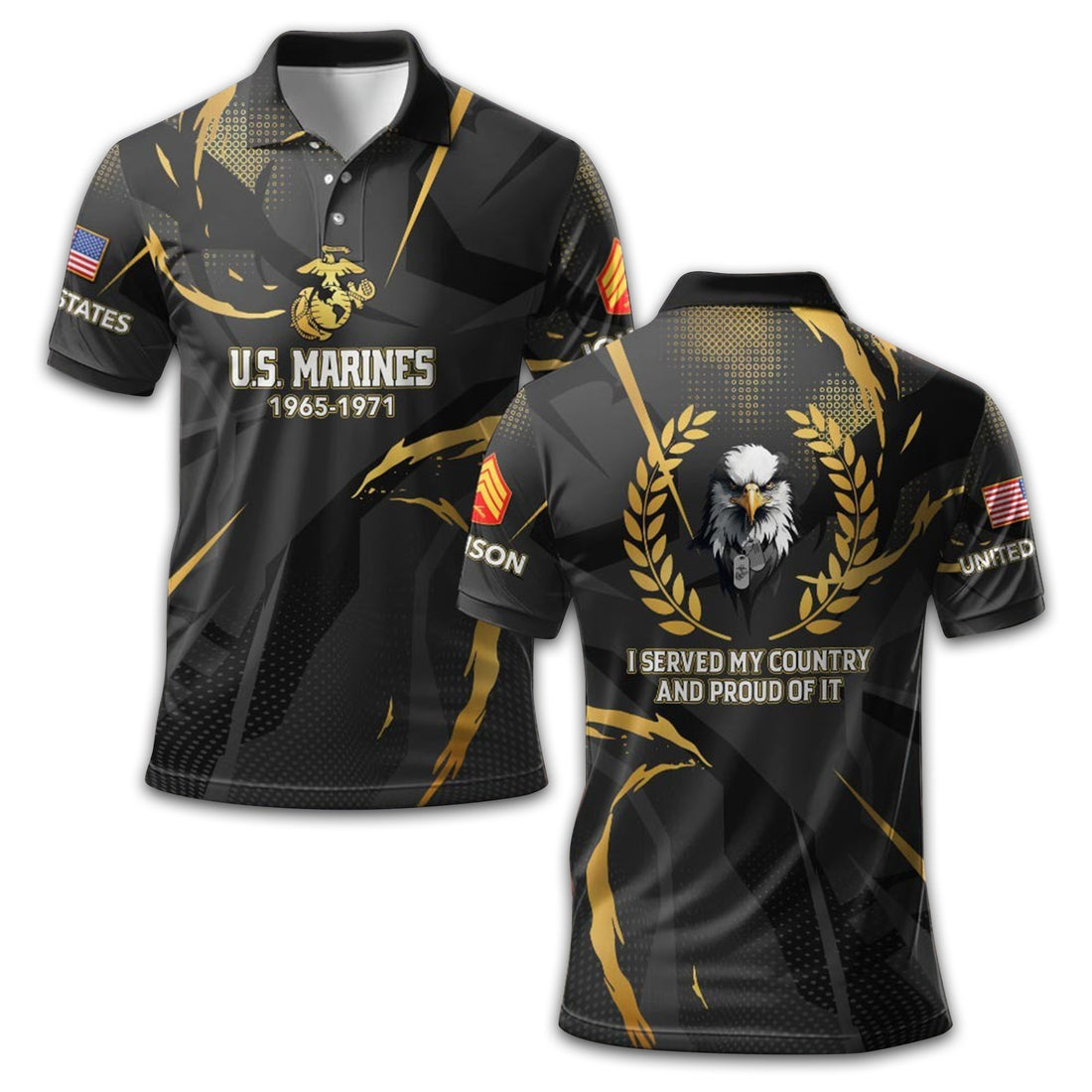 Premium Custom USMC Polo Shirt VPVC210808, Gifts For Marine Veteran, Best Gifts On Father's Day, Armed Forces Day, Independence Day, Veterans Day.