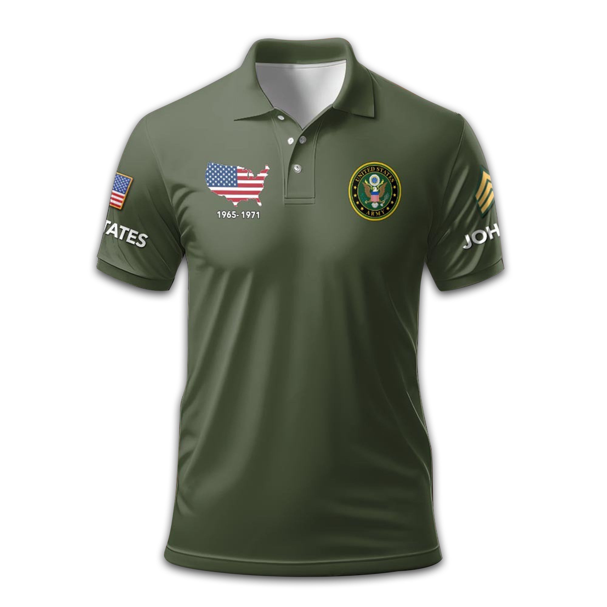 Premium US Army Polo Shirt VPVC210801, Custom Name, Rank, Year, Gifts For Army Veteran, Best Gifts On Father's Day, Armed Forces Day, Independence Day, Veterans Day.
