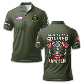 Premium US Army Polo Shirt VPVC210801, Custom Name, Rank, Year, Gifts For Army Veteran, Best Gifts On Father's Day, Armed Forces Day, Independence Day, Veterans Day.