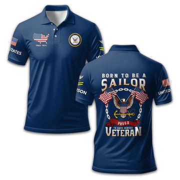 Premium US Navy Polo Shirt VPVC210802, Custom Name, Rank, Year, Gifts For Navy Veteran, Best Gifts On Father's Day, Armed Forces Day, Independence Day, Veterans Day.