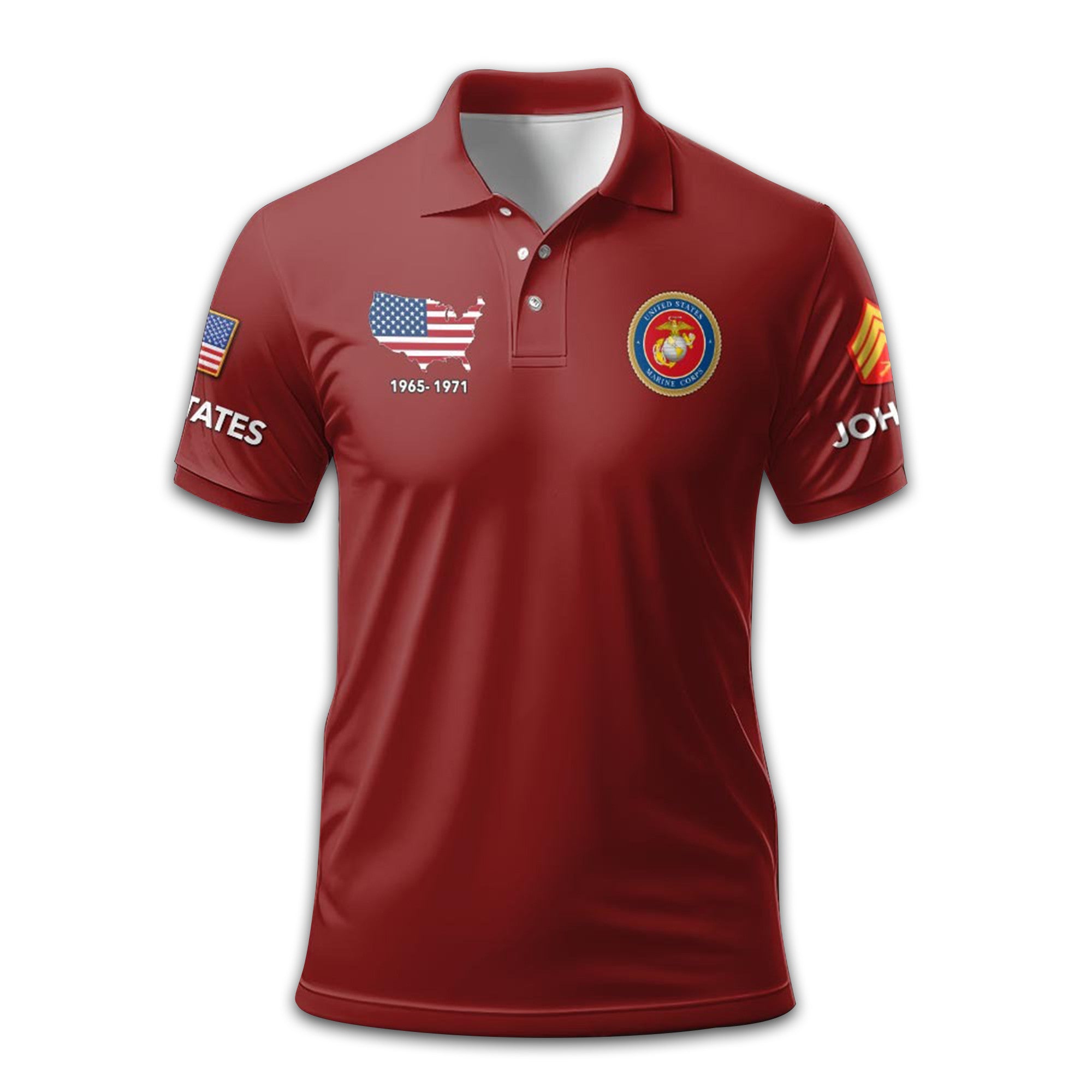 Premium USMC Polo Shirt VPVC210803, Custom Name, Rank, Year, Gifts For Marine Veteran, Best Gifts On Father's Day, Armed Forces Day, Independence Day, Veterans Day.