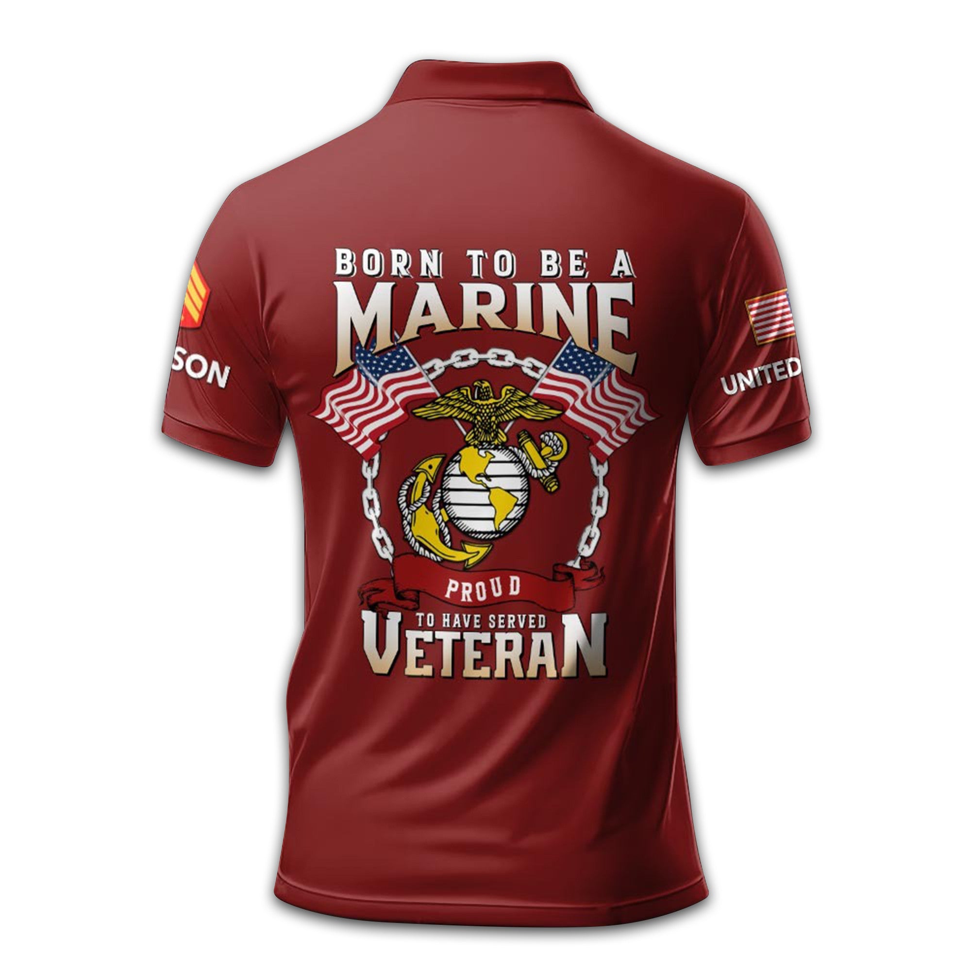 Premium USMC Polo Shirt VPVC210803, Custom Name, Rank, Year, Gifts For Marine Veteran, Best Gifts On Father's Day, Armed Forces Day, Independence Day, Veterans Day.