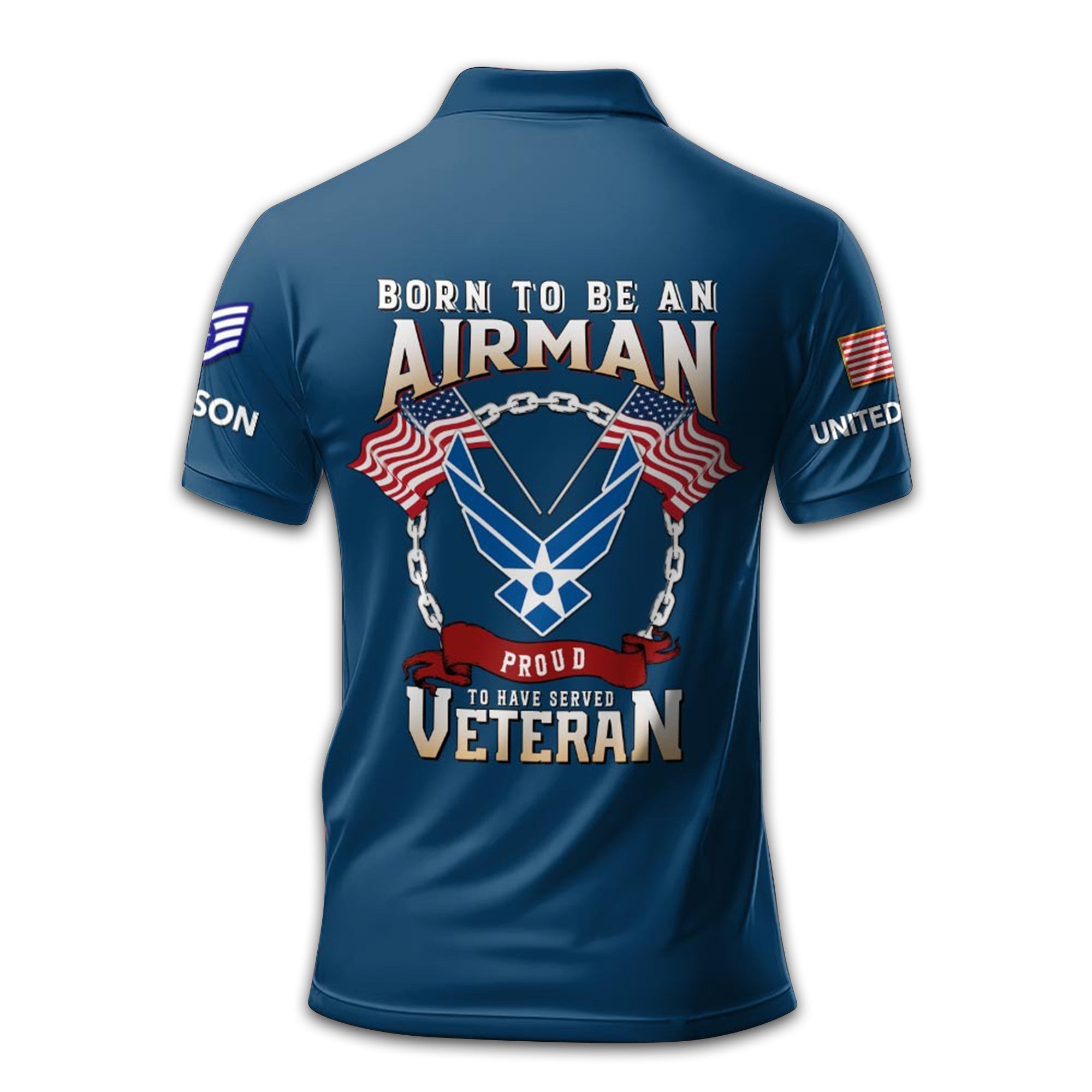 Premium USAF Polo Shirt VPVC210804, Custom Name, Rank, Year, Gifts For Air Force Veteran, Best Gifts On Father's Day, Armed Forces Day, Independence Day, Veterans Day.