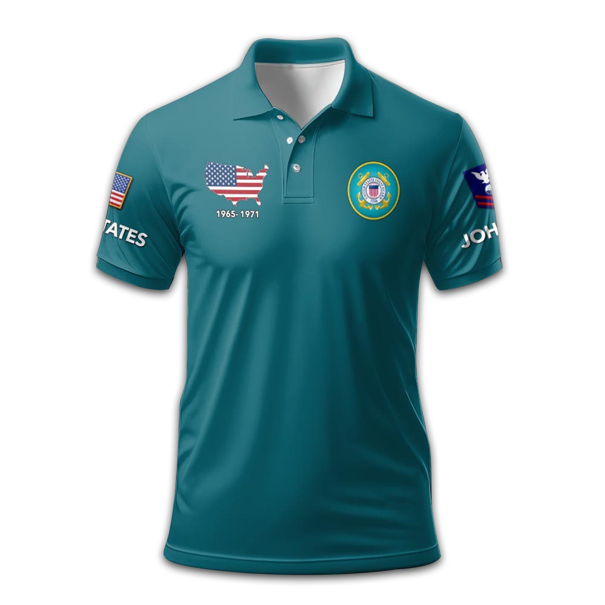Premium USCG Polo Shirt VPVC210805, Custom Name, Rank, Year, Gifts For Coast Guard Veteran, Best Gifts On Father's Day, Armed Forces Day, Independence Day, Veterans Day.