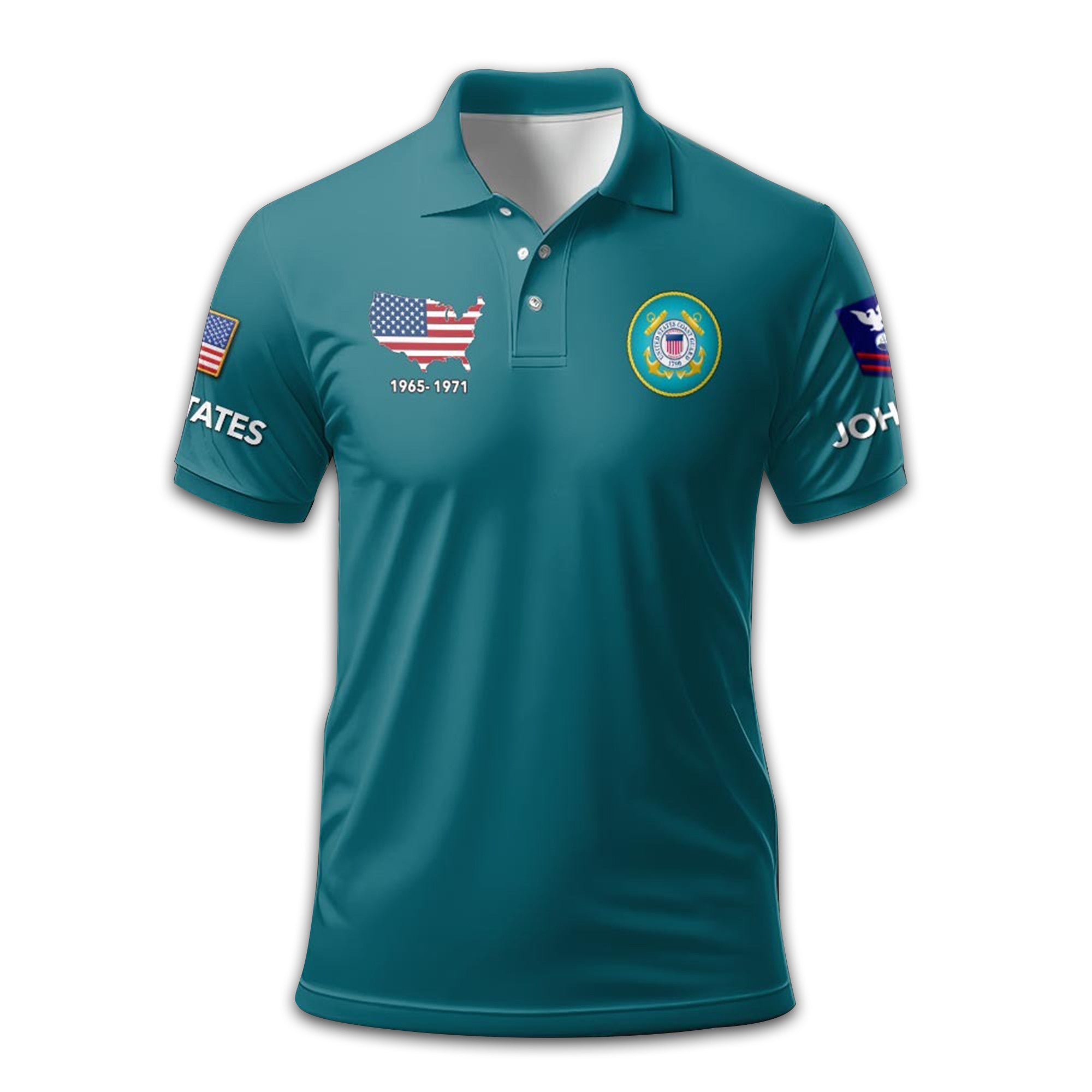 Premium USCG Polo Shirt VPVC210805, Custom Name, Rank, Year, Gifts For Coast Guard Veteran, Best Gifts On Father's Day, Armed Forces Day, Independence Day, Veterans Day.