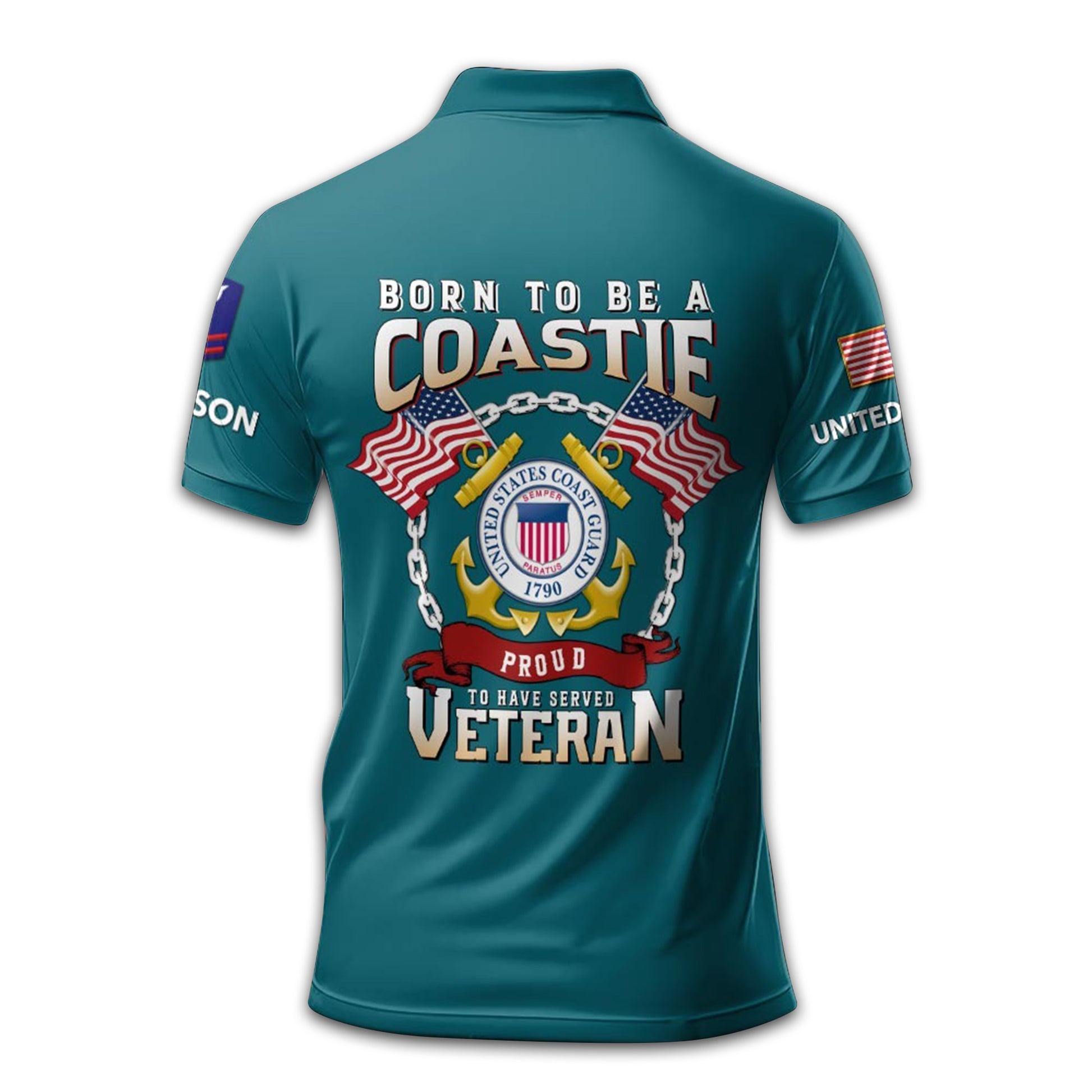 Premium USCG Polo Shirt VPVC210805, Custom Name, Rank, Year, Gifts For Coast Guard Veteran, Best Gifts On Father's Day, Armed Forces Day, Independence Day, Veterans Day.
