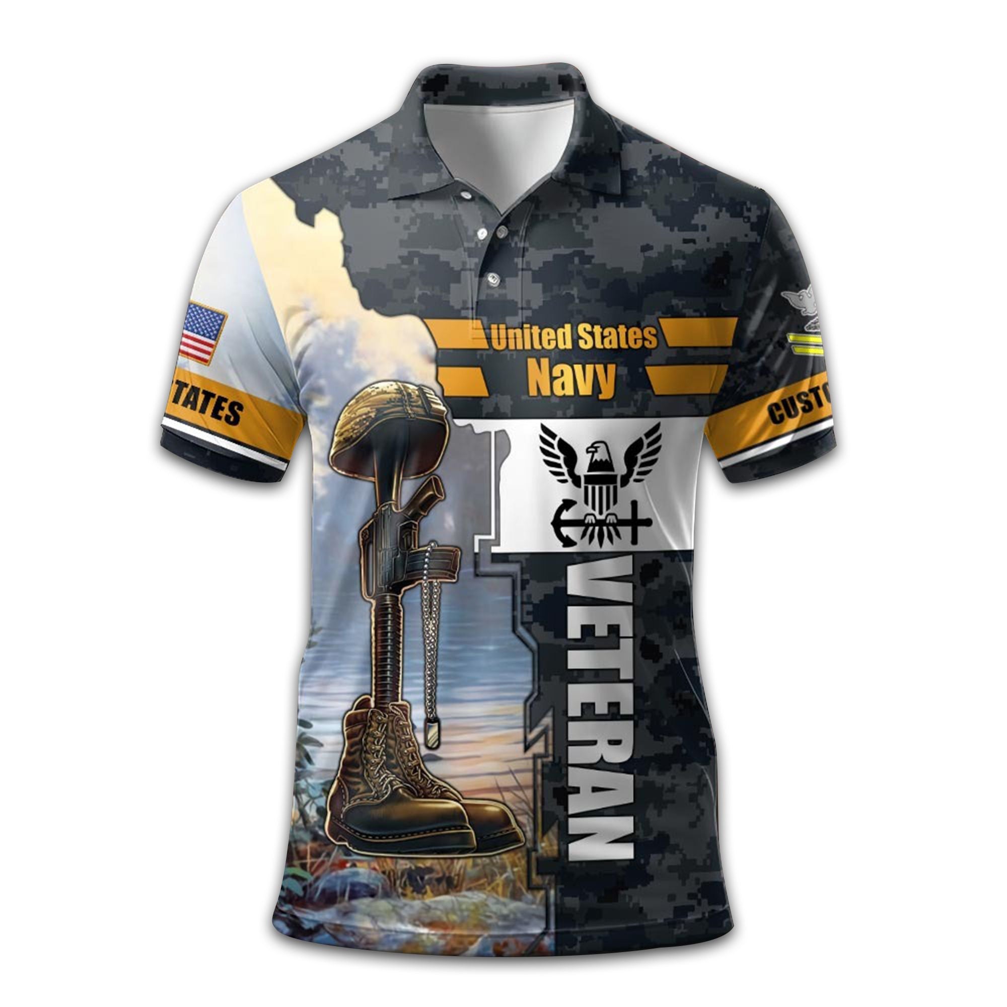 US Navy Custom Polo Shirt VPVC210902, Gifts For Navy Veteran, Best Gifts On Father's Day, Armed Forces Day, Independence Day, Veterans Day.