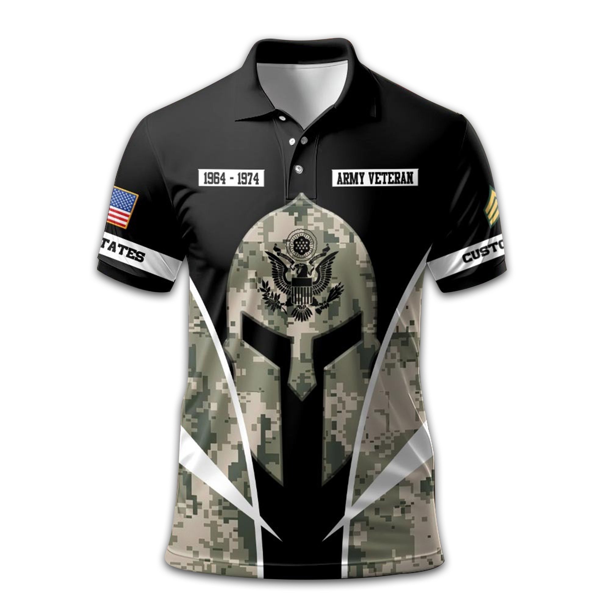 Premium US Army Polo Shirt VPVC210906, Custom Name, Rank, Year, Gifts For Army Veteran, Best Gifts On Father's Day, Armed Forces Day, Independence Day, Veterans Day.