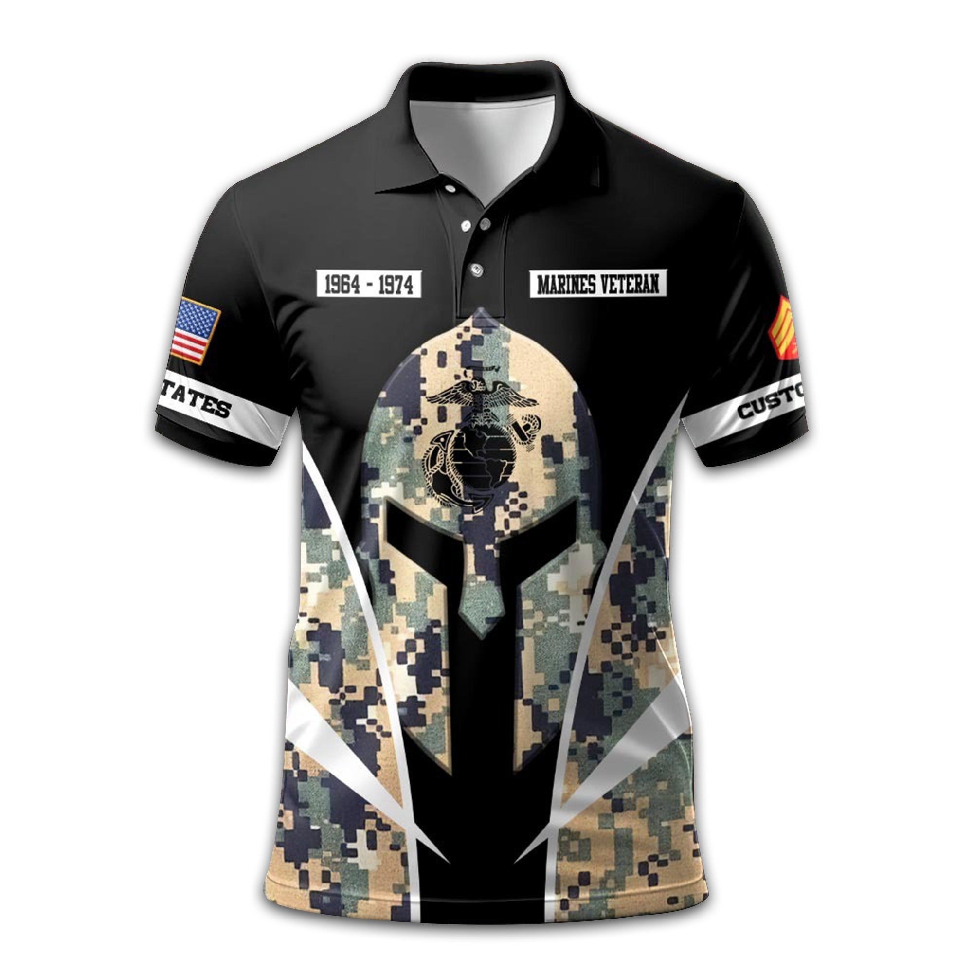 Premium USMC Polo Shirt VPVC210908, Custom Name, Rank, Year, Gifts For Marine Veteran, Best Gifts On Father's Day, Armed Forces Day, Independence Day, Veterans Day.