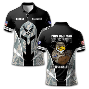 Premium USAF Polo Shirt VPVC210909, Custom Name, Rank, Year, Gifts For Air Force Veteran, Best Gifts On Father's Day, Armed Forces Day, Independence Day, Veterans Day.