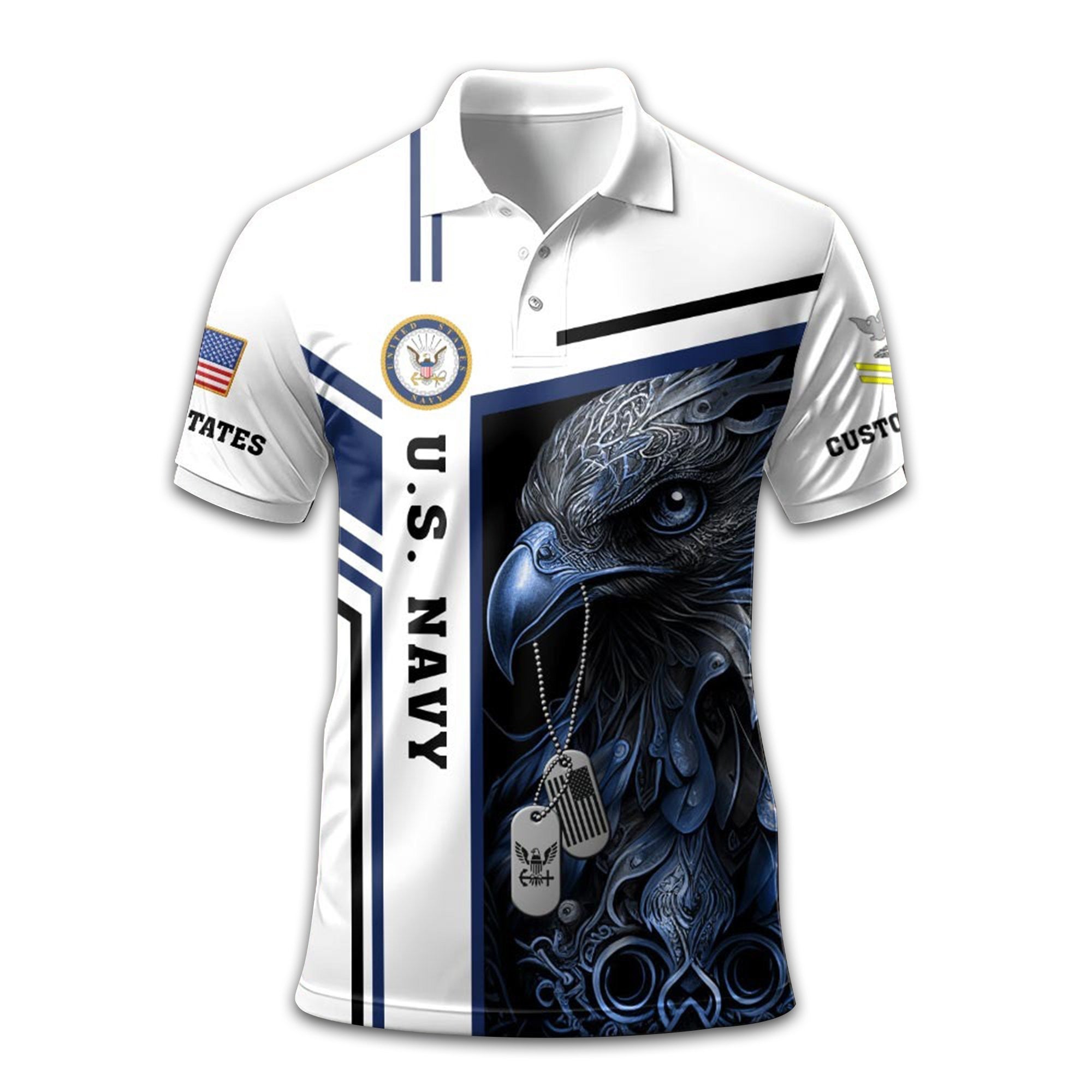 Premium Custom US Navy Polo Shirt VPVC211002, Gifts For Navy Veteran, Gifts For Dad, For Husband, Best Gifts On Father's Day, Armed Forces Day, Independence Day, Veterans Day.