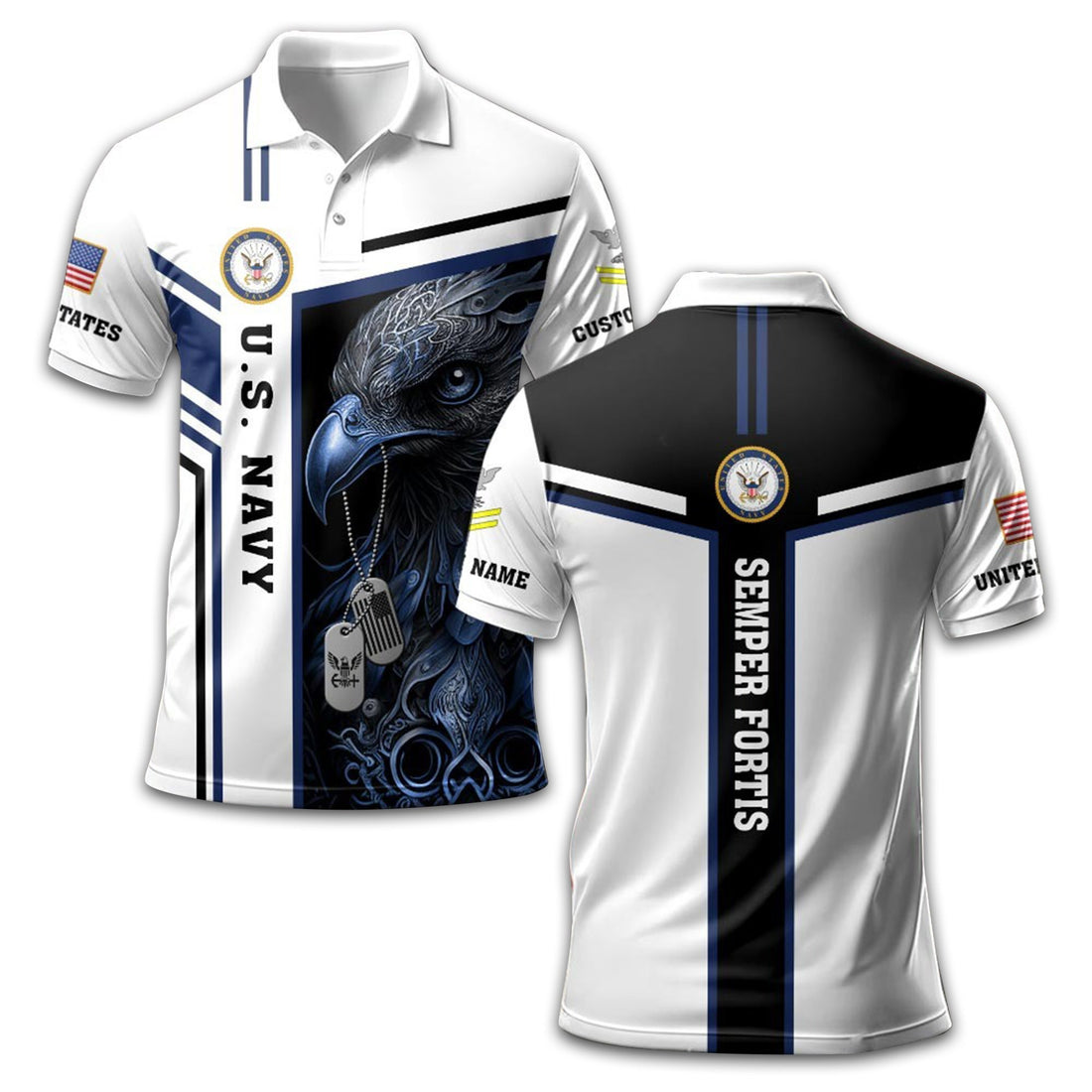 Premium Custom US Navy Polo Shirt VPVC211002, Gifts For Navy Veteran, Gifts For Dad, For Husband, Best Gifts On Father's Day, Armed Forces Day, Independence Day, Veterans Day.