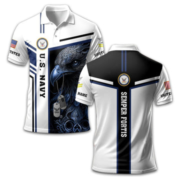 Premium Custom US Navy Polo Shirt VPVC211002, Gifts For Navy Veteran, Gifts For Dad, For Husband, Best Gifts On Father's Day, Armed Forces Day, Independence Day, Veterans Day.