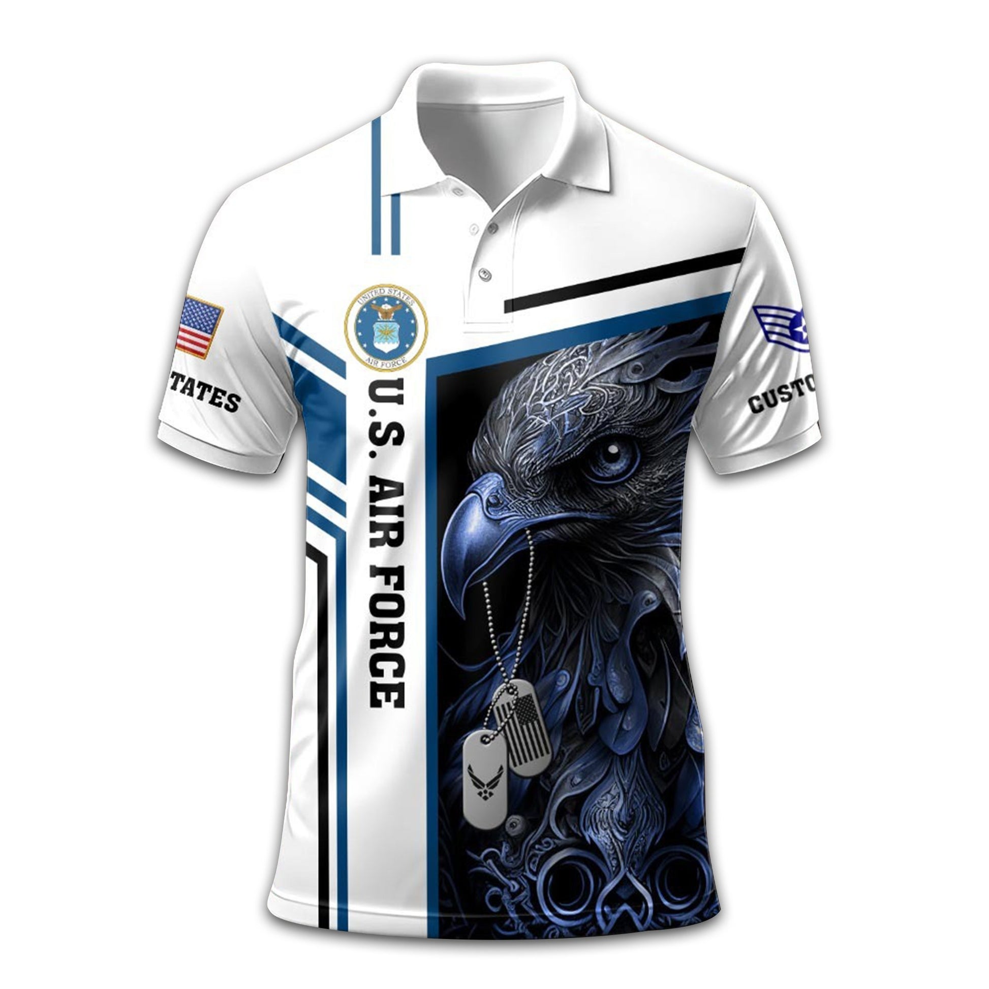 Premium Custom USAF Polo Shirt VPVC211004, Gifts For Air Force Veteran, Gifts For Dad, For Husband, Best Gifts On Father's Day, Armed Forces Day, Independence Day, Veterans Day.