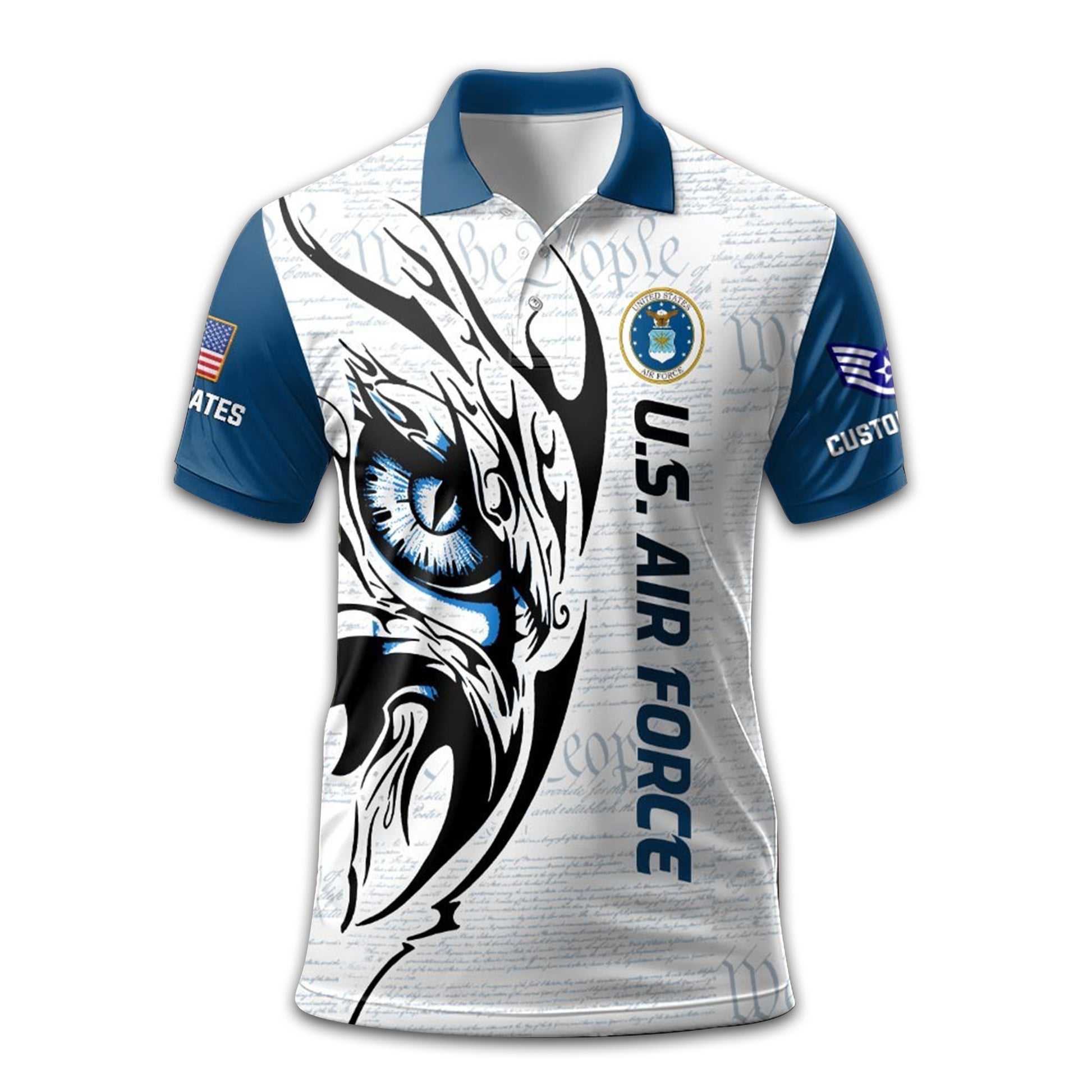 Unique Custom Name, Rank, USAF Polo Shirt VPVC211104, Gifts For Air Force Veteran, Gifts For Dad, For Husband, Best Gifts On Father's Day, Independence Day, Veterans Day.