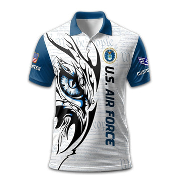 Unique Custom Name, Rank, USAF Polo Shirt VPVC211104, Gifts For Air Force Veteran, Gifts For Dad, For Husband, Best Gifts On Father's Day, Independence Day, Veterans Day.
