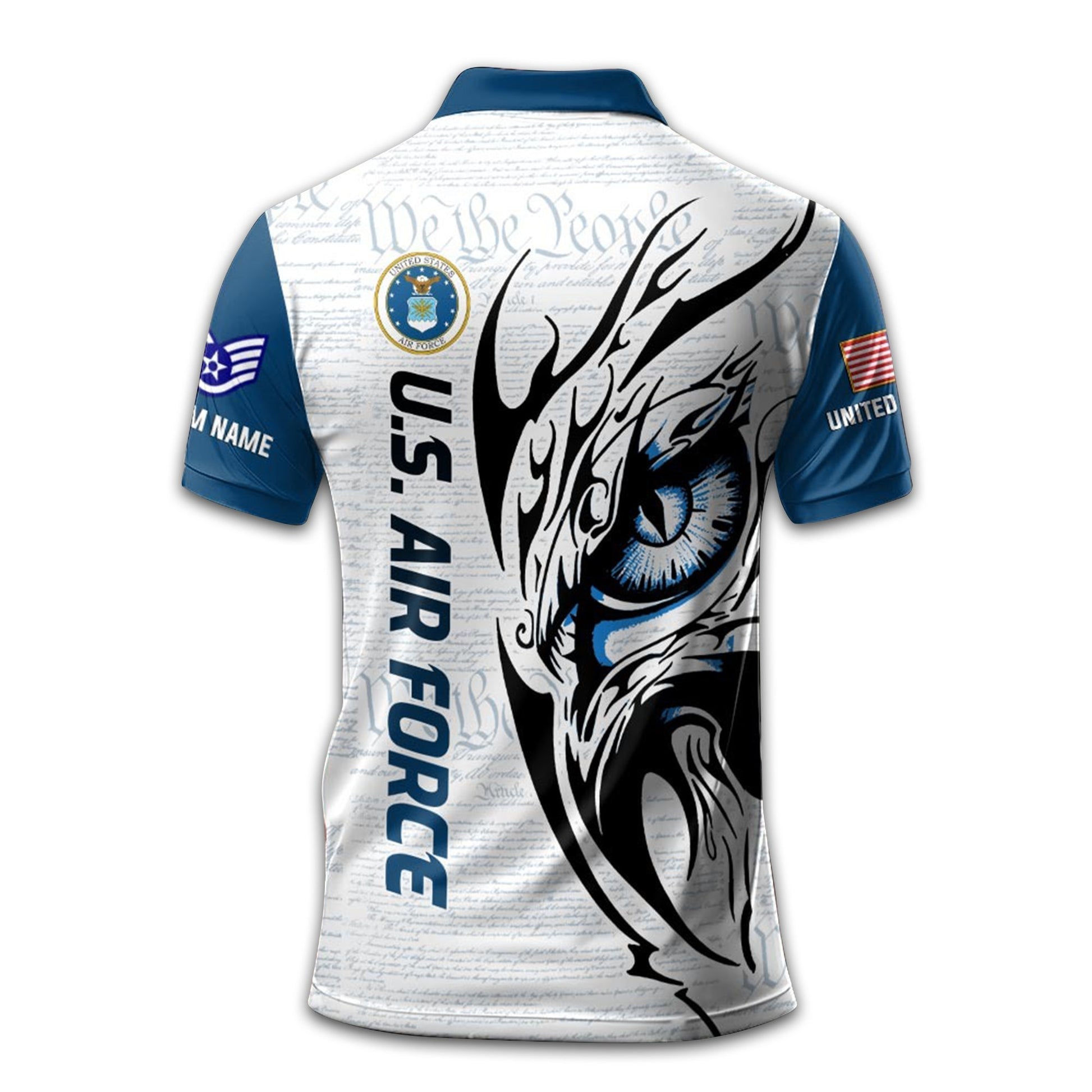 Unique Custom Name, Rank, USAF Polo Shirt VPVC211104, Gifts For Air Force Veteran, Gifts For Dad, For Husband, Best Gifts On Father's Day, Independence Day, Veterans Day.