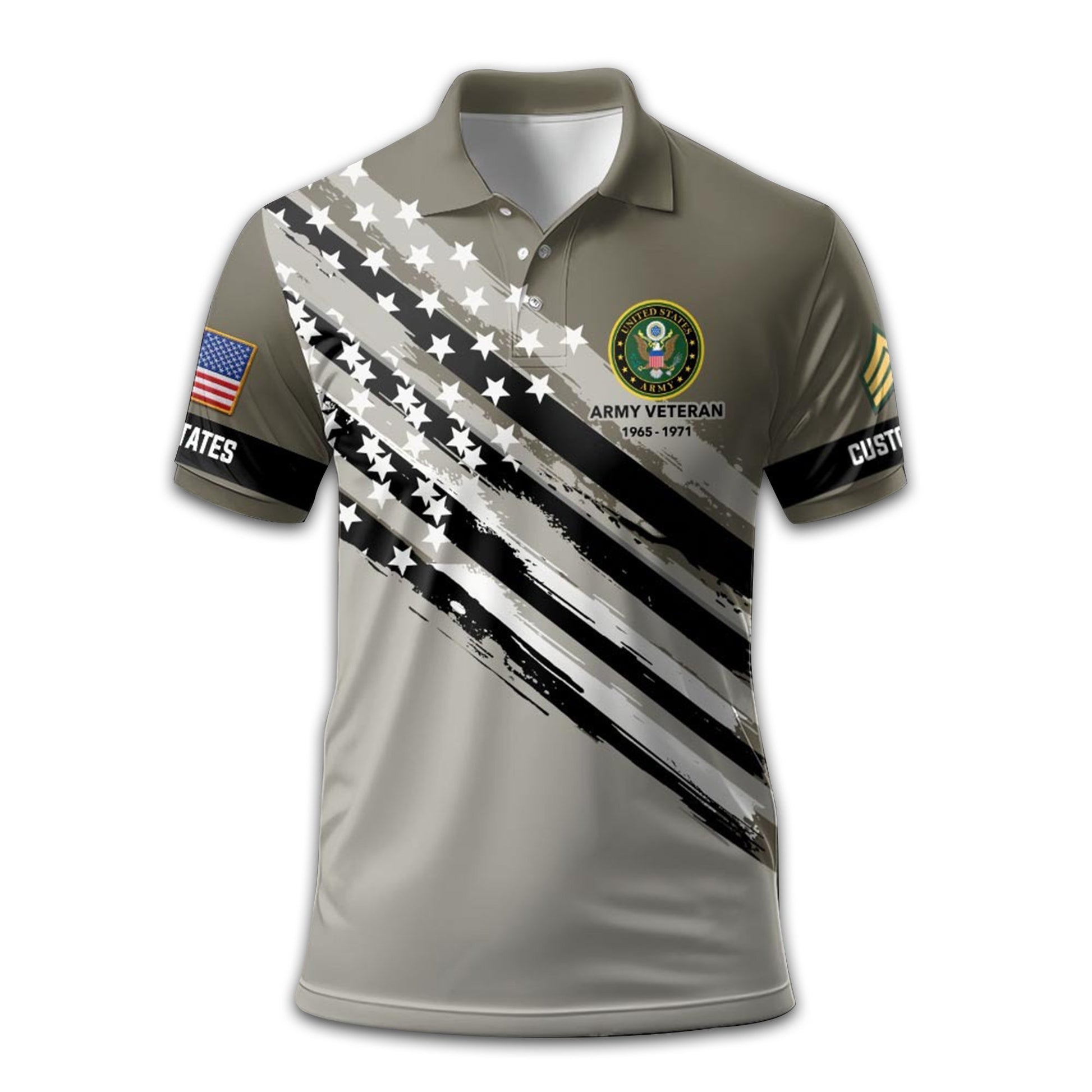 Premium Custom US Army Polo Shirt VPVC211106, Gifts For Army Veteran, Best Gifts On Father's Day, Armed Forces Day, Independence Day, Veterans Day.