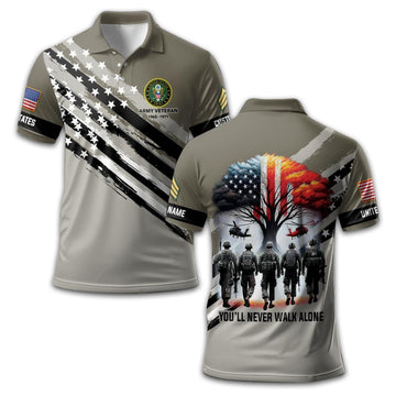 Premium Custom US Army Polo Shirt VPVC211106, Gifts For Army Veteran, Best Gifts On Father's Day, Armed Forces Day, Independence Day, Veterans Day.