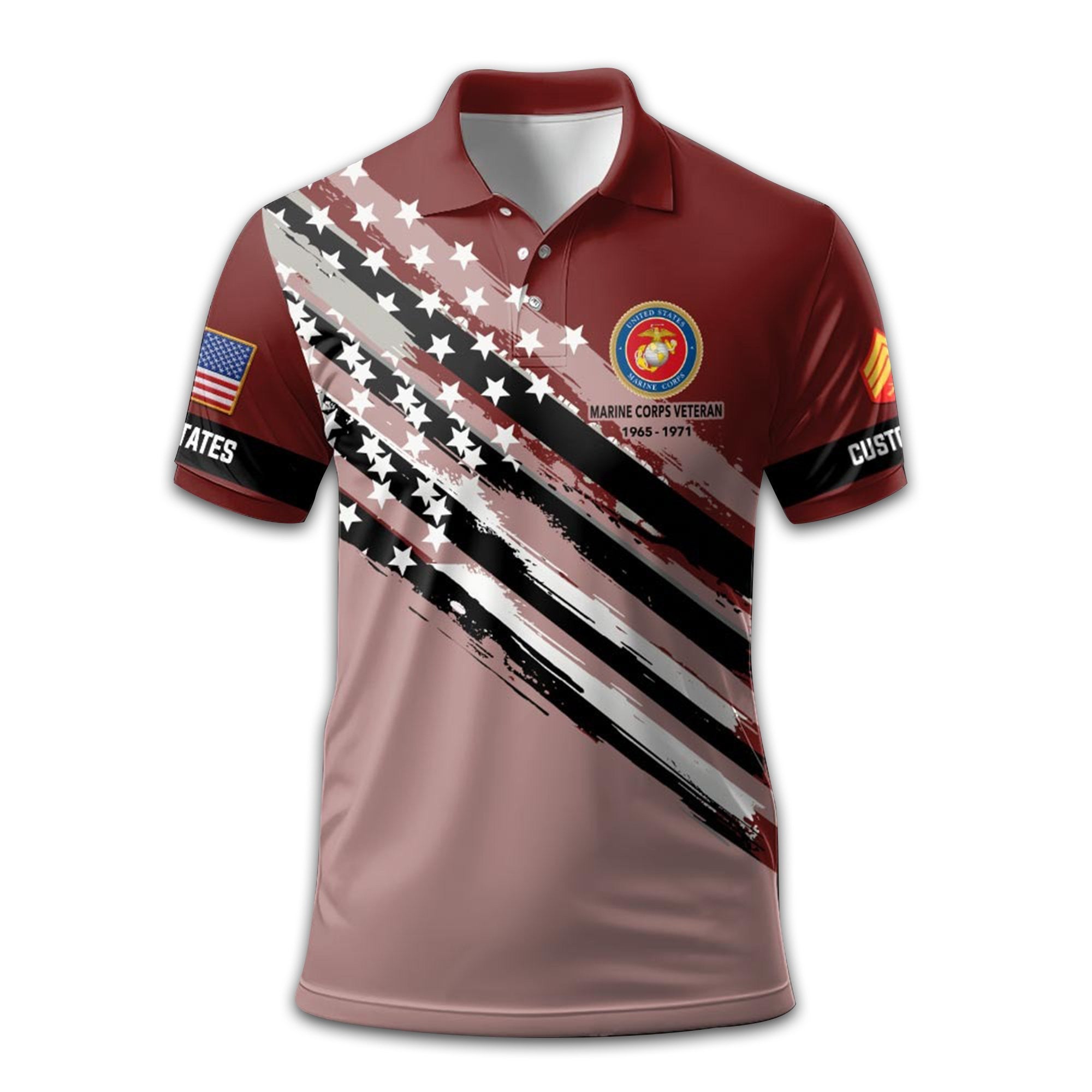 Premium Custom USMC Polo Shirt VPVC211108, Gifts For Marine Veteran, Best Gifts On Father's Day, Armed Forces Day, Independence Day, Veterans Day.