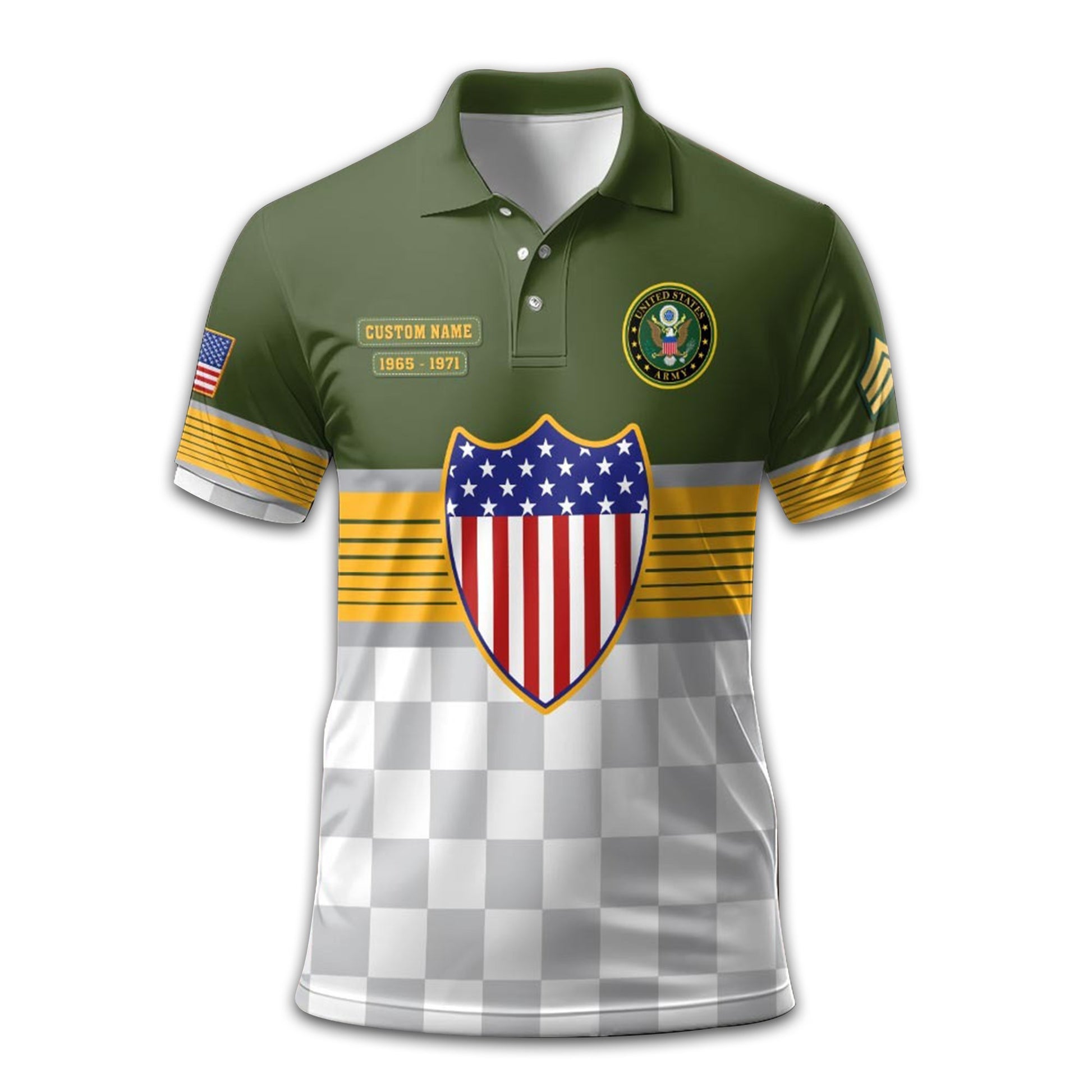 Premium US Army Polo Shirt VPVC211206, Custom Name, Rank, Year, Gifts For Army Veteran, Best Gifts On Father's Day, Armed Forces Day, Independence Day, Veterans Day.