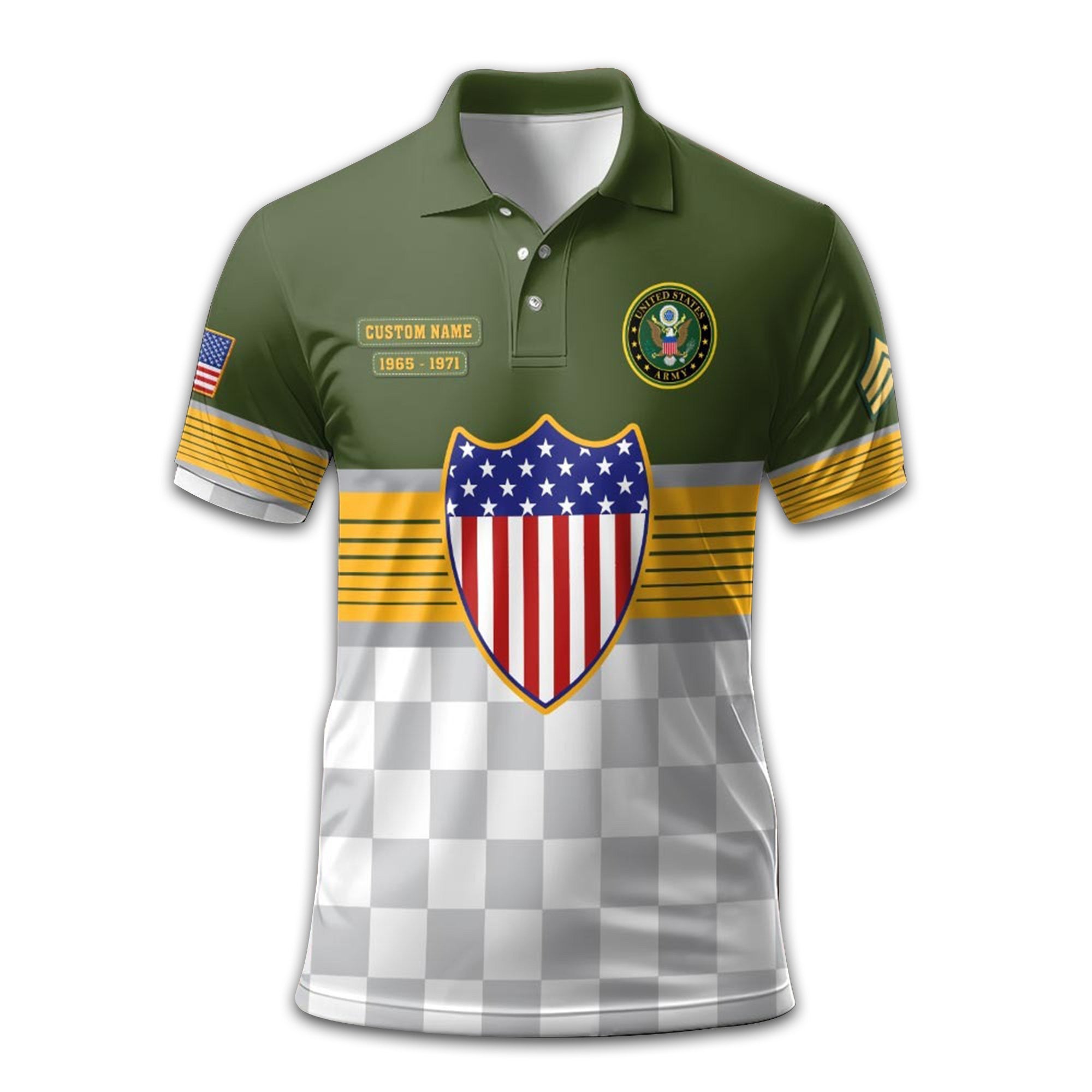 Premium US Army Polo Shirt VPVC211206, Custom Name, Rank, Year, Gifts For Army Veteran, Best Gifts On Father's Day, Armed Forces Day, Independence Day, Veterans Day.
