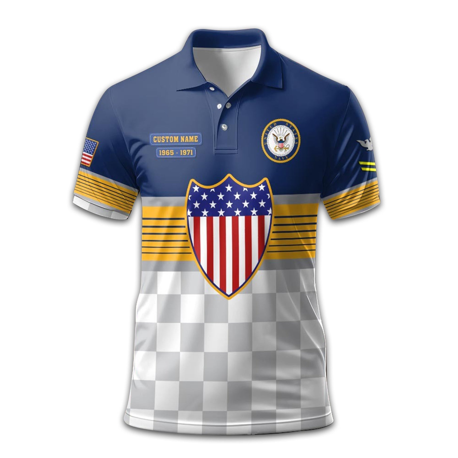 Premium US Navy Polo Shirt VPVC211207, Custom Name, Rank, Year, Gifts For Navy Veteran, Best Gifts On Father's Day, Armed Forces Day, Independence Day, Veterans Day.