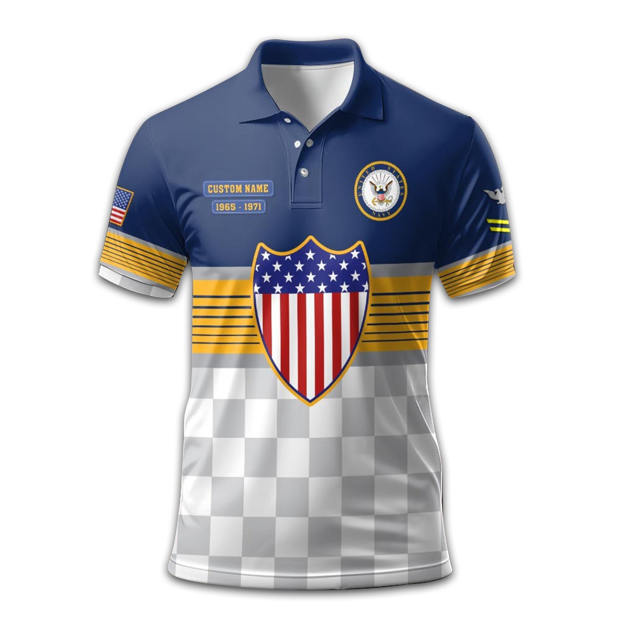 Premium US Navy Polo Shirt VPVC211207, Custom Name, Rank, Year, Gifts For Navy Veteran, Best Gifts On Father's Day, Armed Forces Day, Independence Day, Veterans Day.