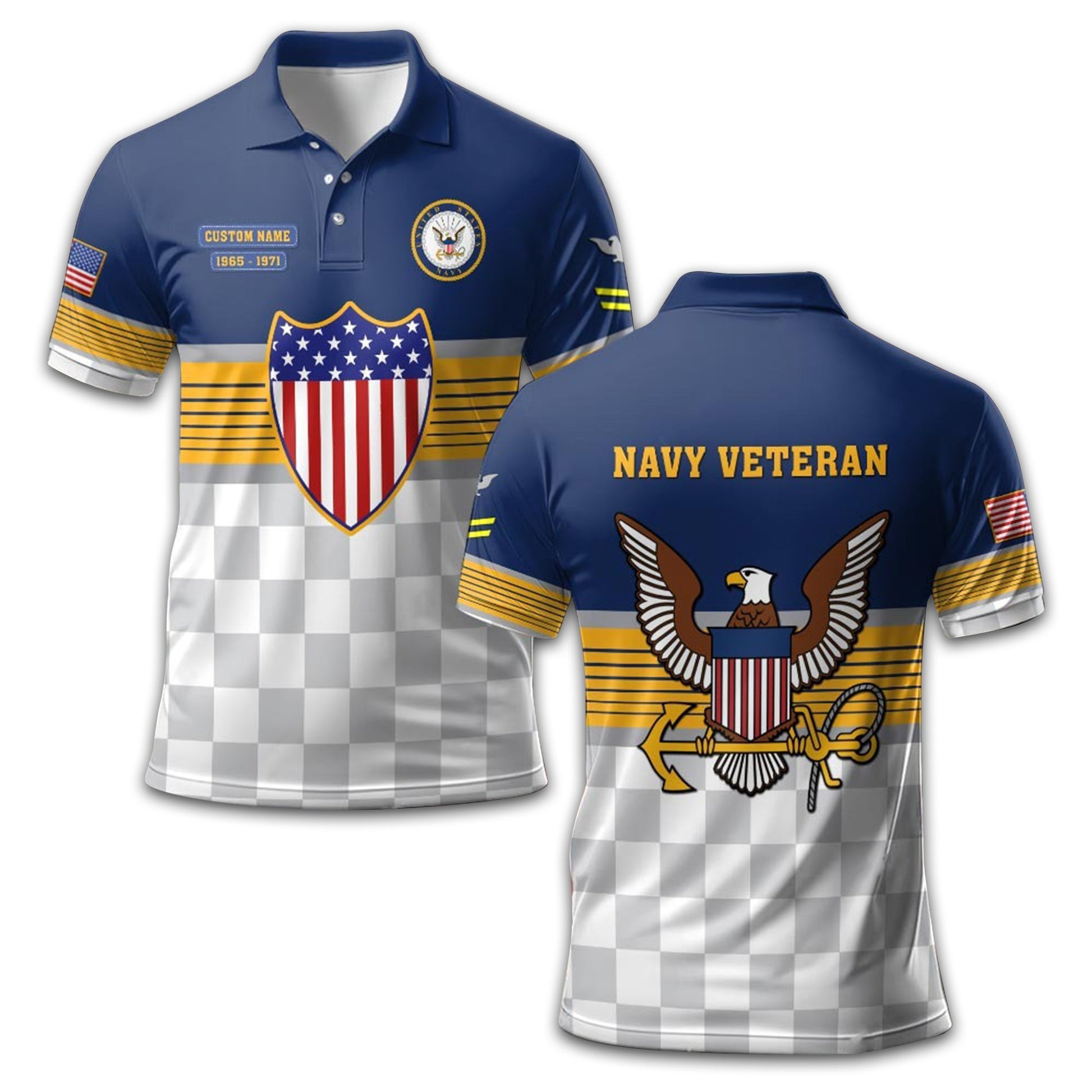 Premium US Navy Polo Shirt VPVC211207, Custom Name, Rank, Year, Gifts For Navy Veteran, Best Gifts On Father's Day, Armed Forces Day, Independence Day, Veterans Day.