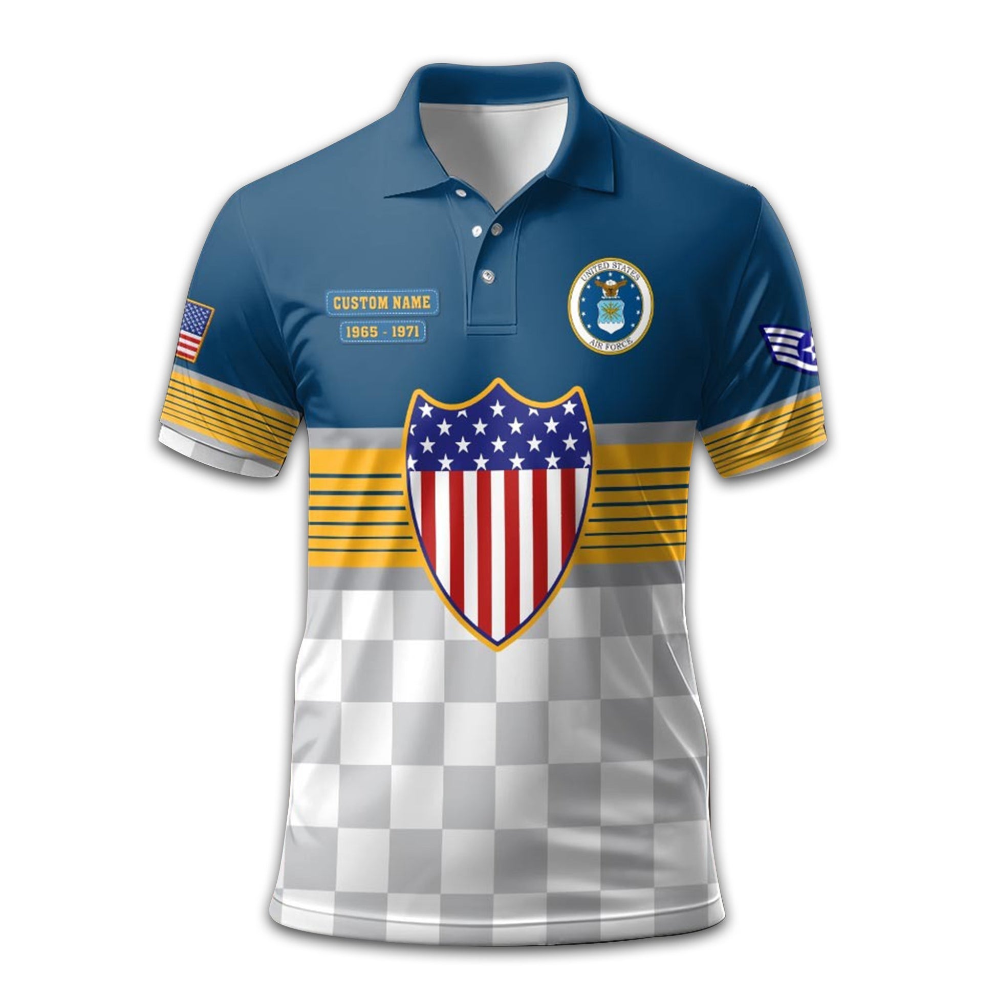 Premium USAF Polo Shirt VPVC211209, Custom Name, Rank, Year, Gifts For Air Force Veteran, Best Gifts On Father's Day, Armed Forces Day, Independence Day, Veterans Day.