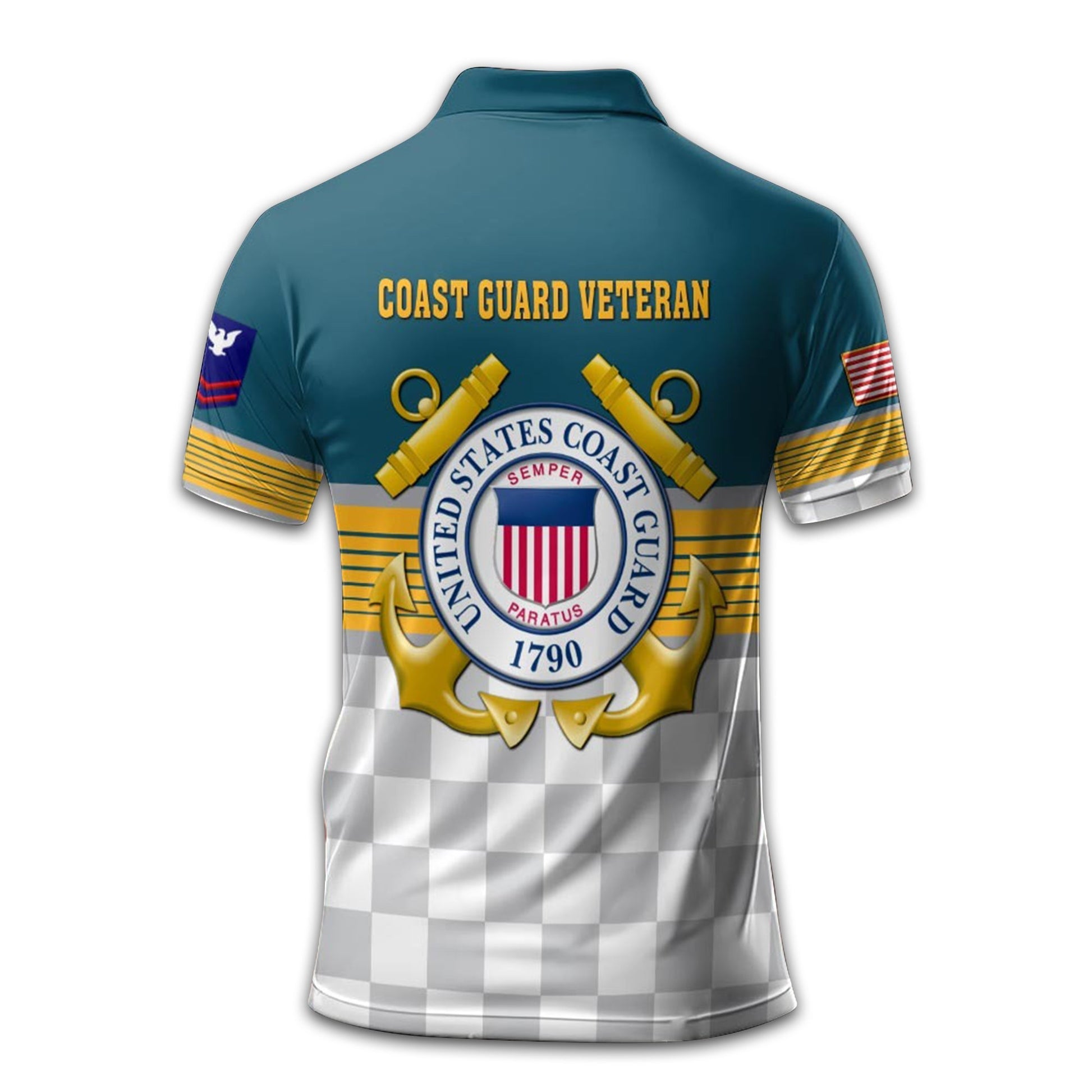 Premium USCG Polo Shirt VPVC211210, Custom Name, Rank, Year, Gifts For Coast Guard Veteran, Best Gifts On Father's Day, Armed Forces Day, Independence Day, Veterans Day.