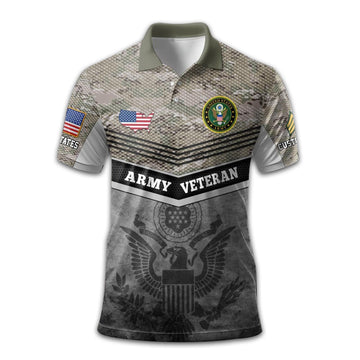 Premium Custom US Army Polo Shirt VPVC211301, Gifts For Army Veteran, Best Gifts On Father's Day, Armed Forces Day, Independence Day, Veterans Day.