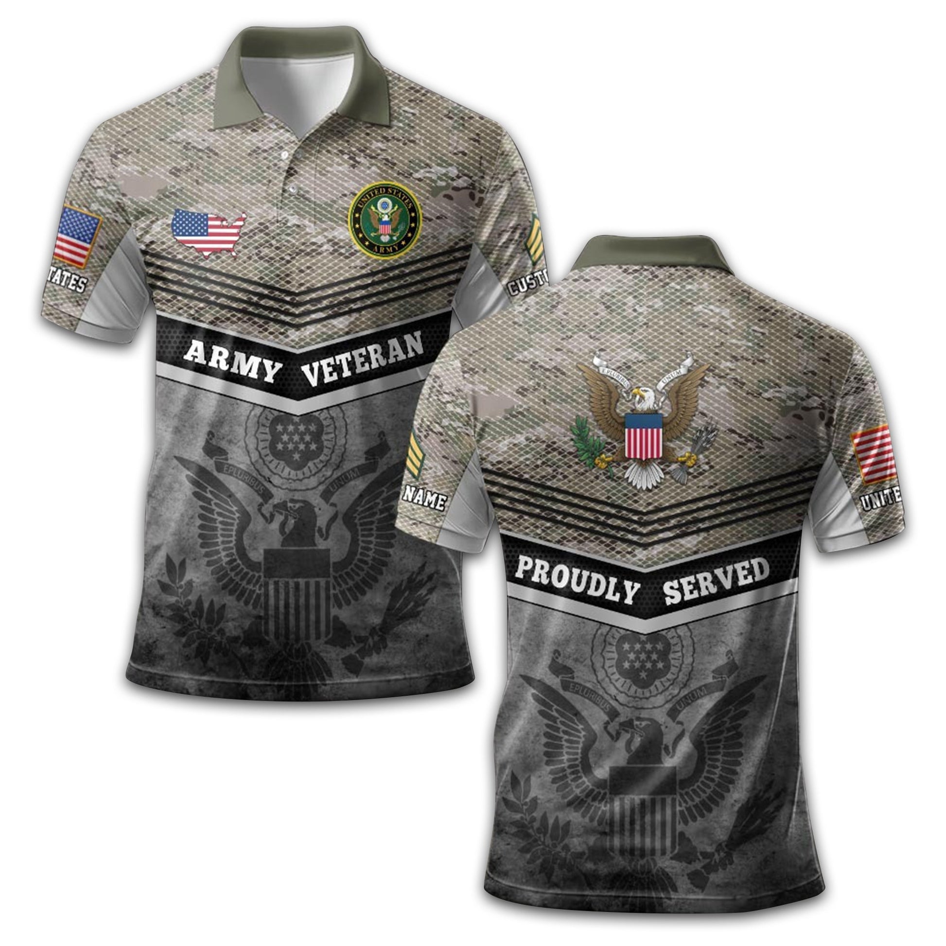 Premium Custom US Army Polo Shirt VPVC211301, Gifts For Army Veteran, Best Gifts On Father's Day, Armed Forces Day, Independence Day, Veterans Day.
